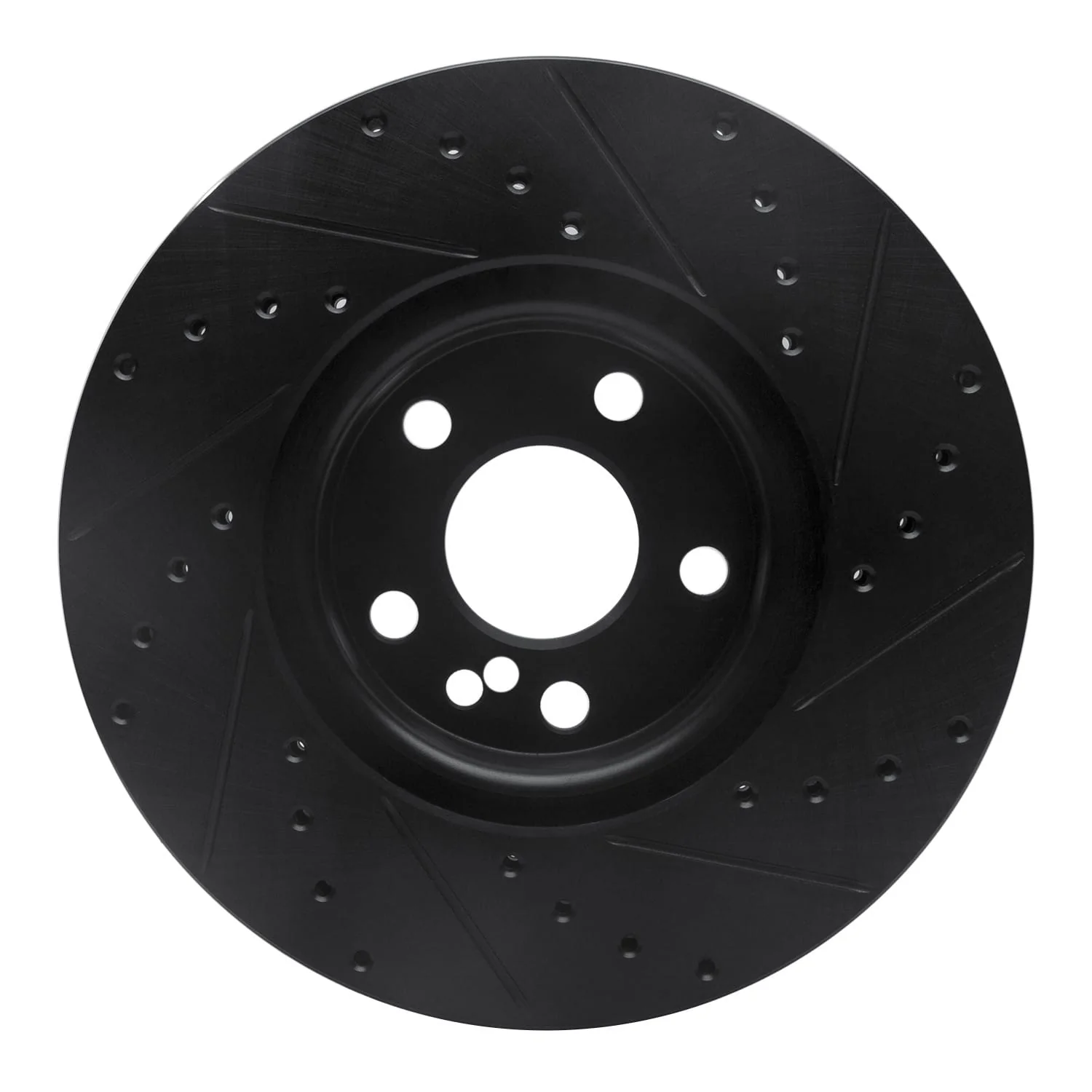 R1 Concepts 07-18 Land Rover Range Rover Evoque Front Left Drilled & Slotted Black Brake Rotor - Image 2