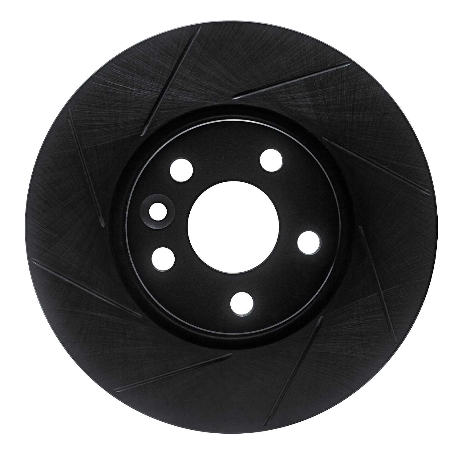 R1 Concepts 07-18 Land Rover Range Rover Evoque Front Left Slotted Black Brake Rotor