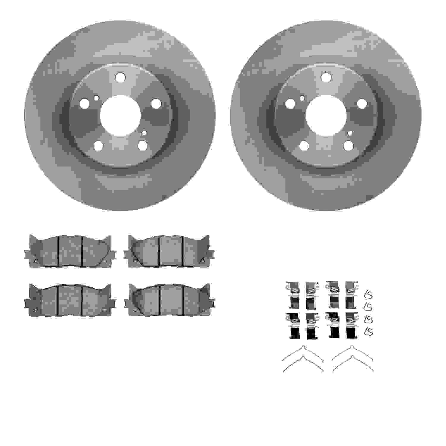 R1 Concepts 07-18 Lexus ES350 Front Brake Rotor Set w/Optimum OE Pads and Hardware