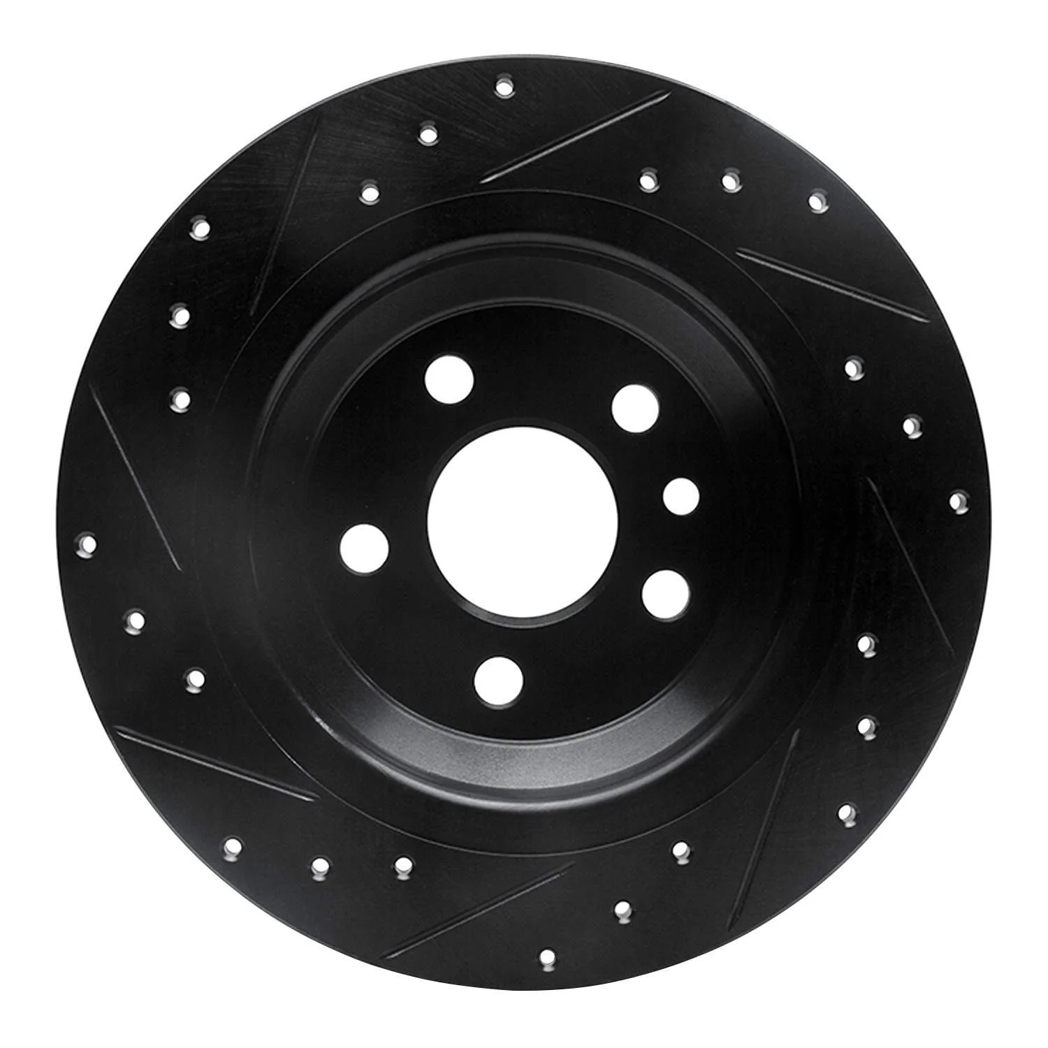 R1 Concepts 07-18 Volvo S60 Cross Country Rear Right Drilled & Slotted Black Brake Rotor - Image 2