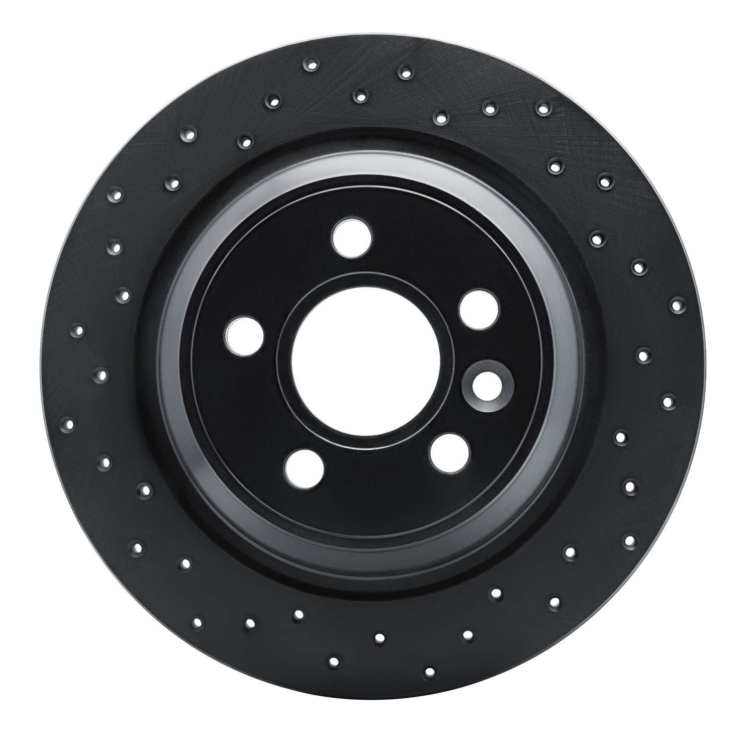 R1 Concepts 07-18 Volvo S60/S60 Cross Country Rear Left Drilled Black Brake Rotor