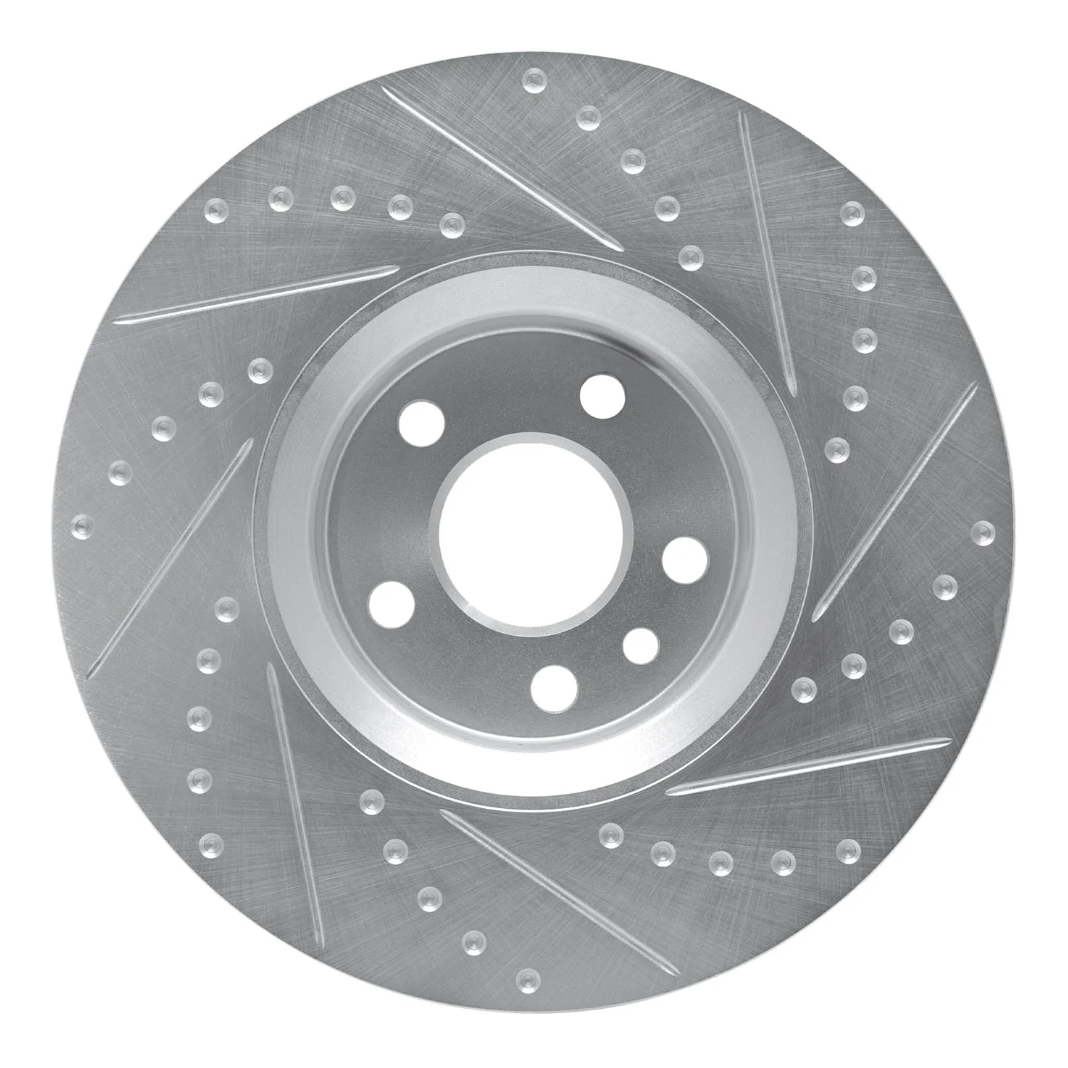 R1 Concepts 07-18 Volvo Xc70 Front Left Drilled & Slotted Silver Brake Rotor - Image 2