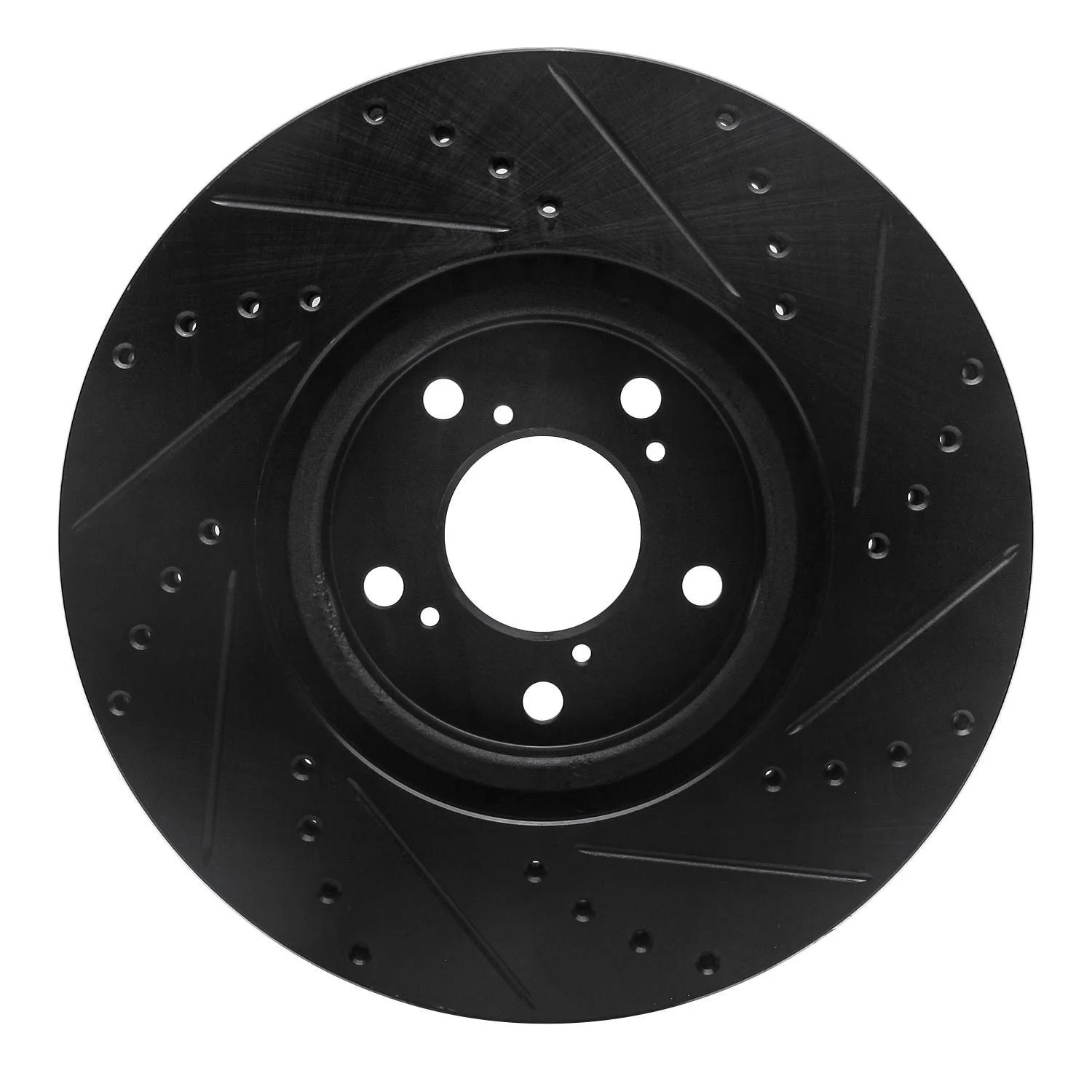 R1 Concepts 07-20 Acura MDX Front Left Drilled & Slotted Black Brake Rotor - Image 2