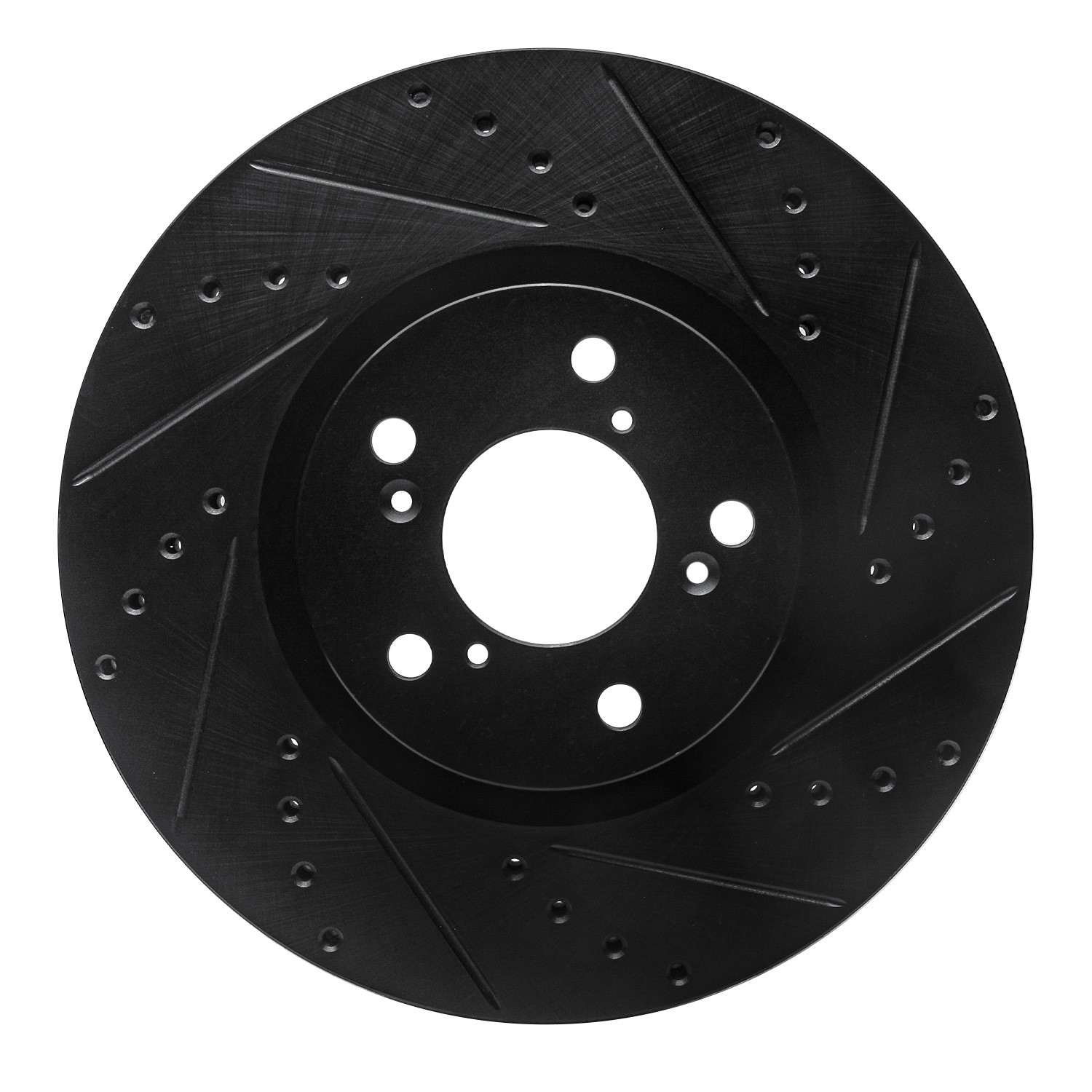 R1 Concepts 07-20 Acura MDX Front Right Drilled & Slotted Black Brake Rotor