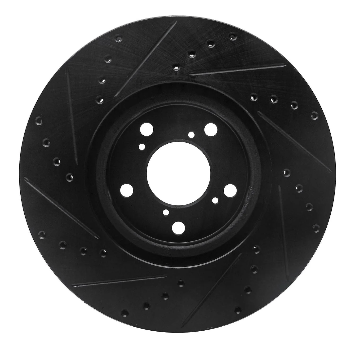 R1 Concepts 07-20 Acura MDX Front Right Drilled & Slotted Black Brake Rotor - Image 2