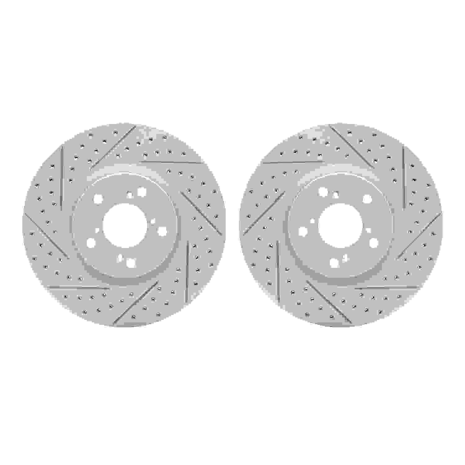 R1 Concepts 07-20 Acura ZDX Front Drilled & Slotted Carbon Coated Brake Rotor Set