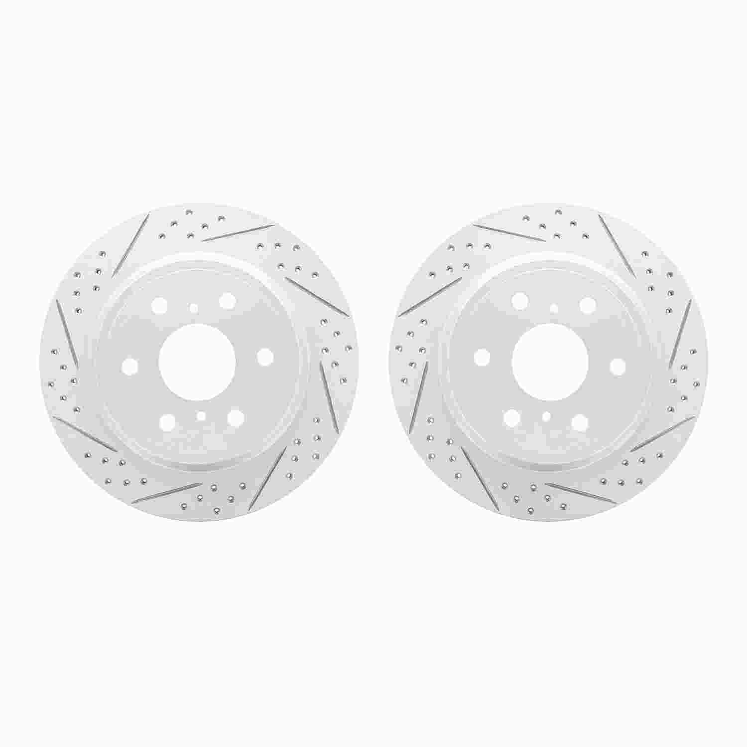 R1 Concepts 07-20 Cadillac Escalade EXT Rear Drilled & Slotted Carbon Coated Brake Rotor Set