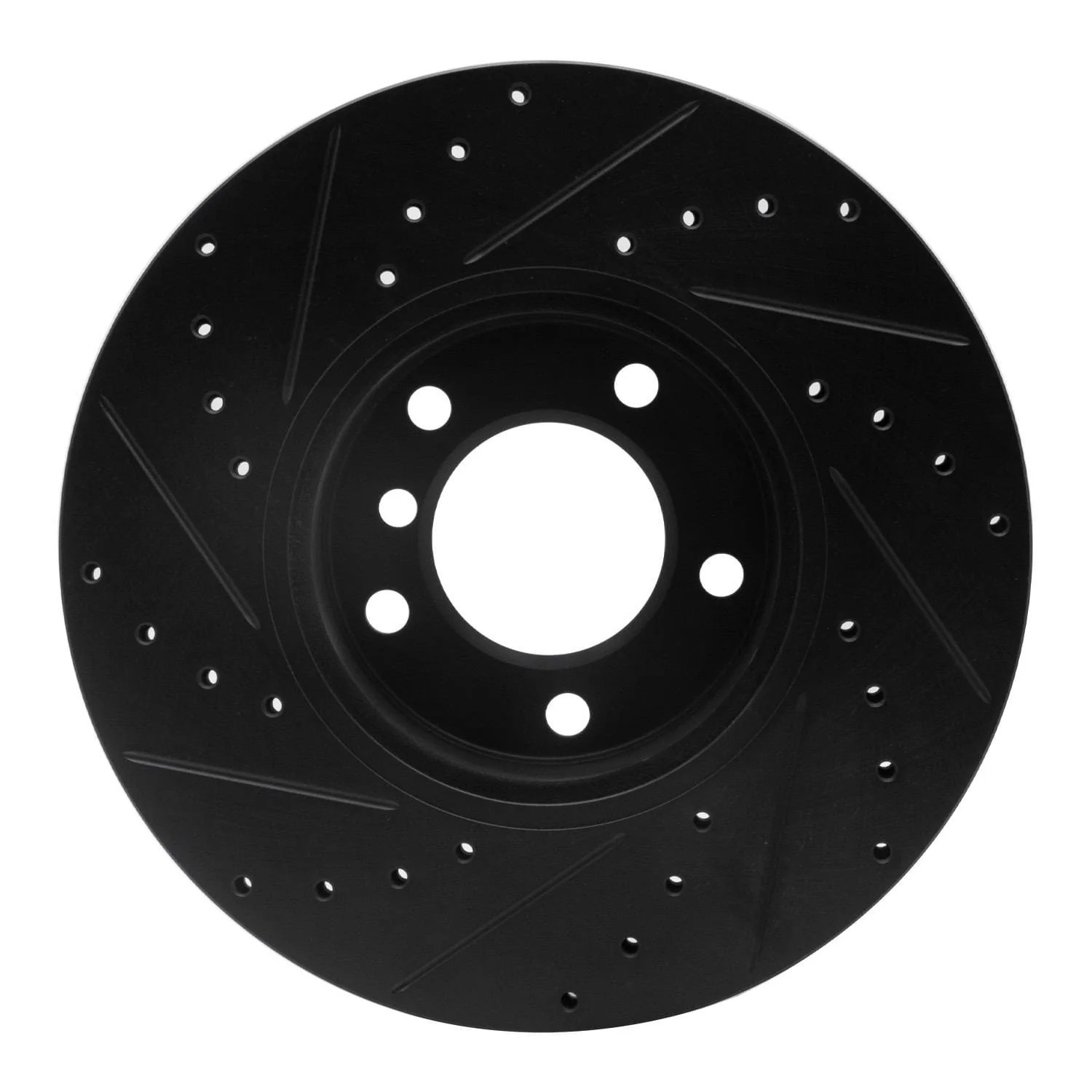 R1 Concepts 07-21 BMW 220i (Mexico) Front Right Drilled & Slotted Black Brake Rotor - Image 2