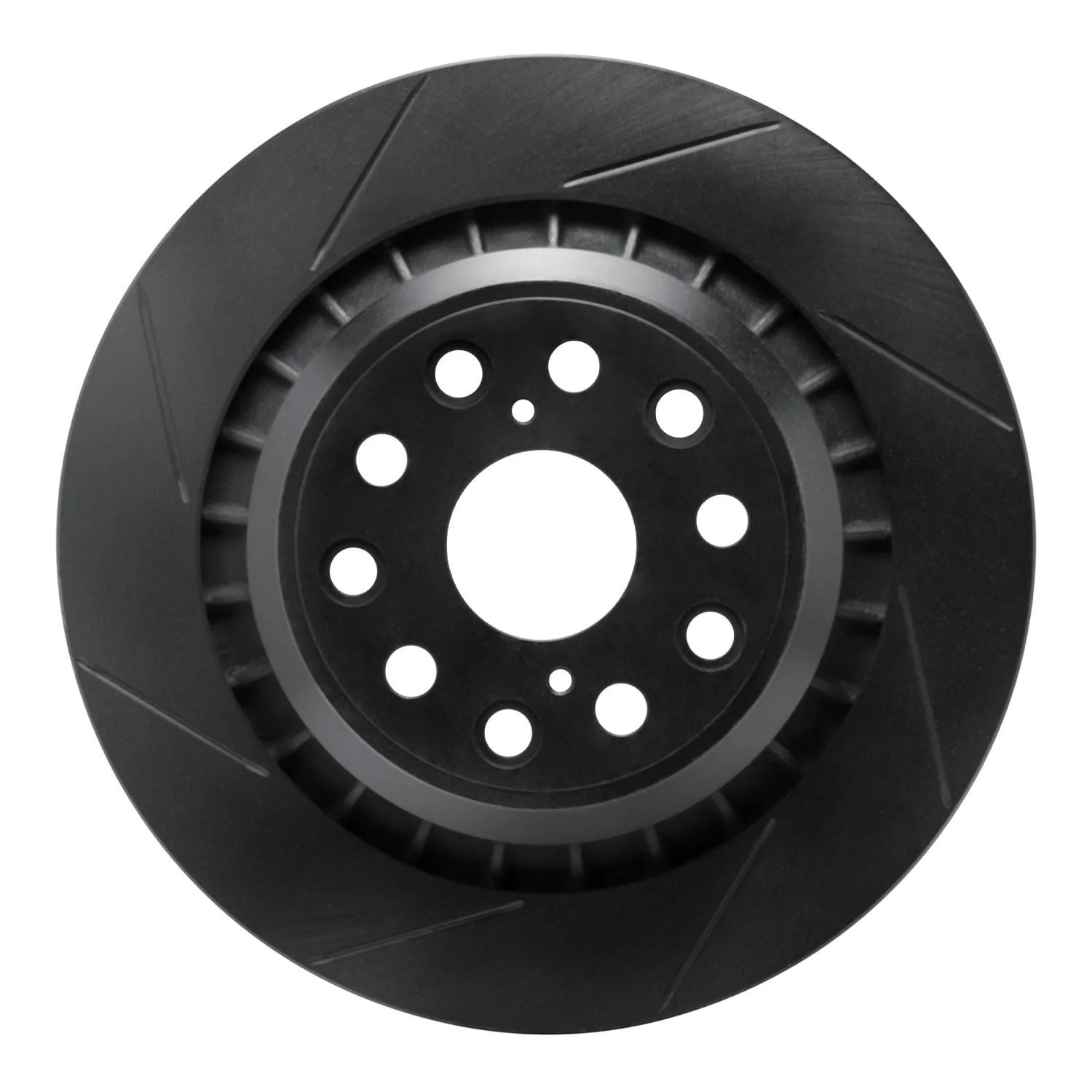 R1 Concepts 07-21 Lexus LS460 Rear Left Slotted Black Brake Rotor