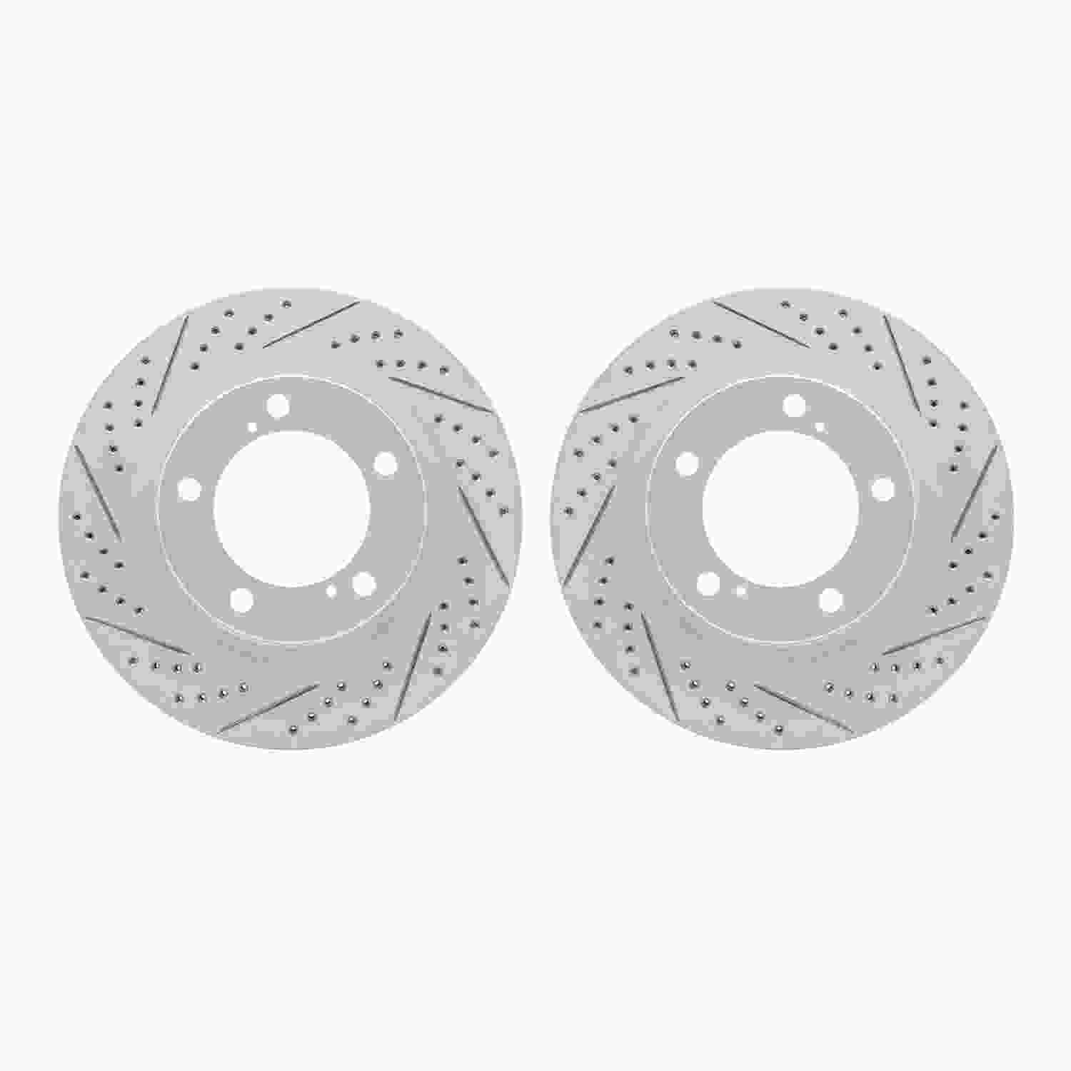 R1 Concepts 07-22 Lexus LX570 Front Drilled & Slotted Carbon Coated Brake Rotor Set