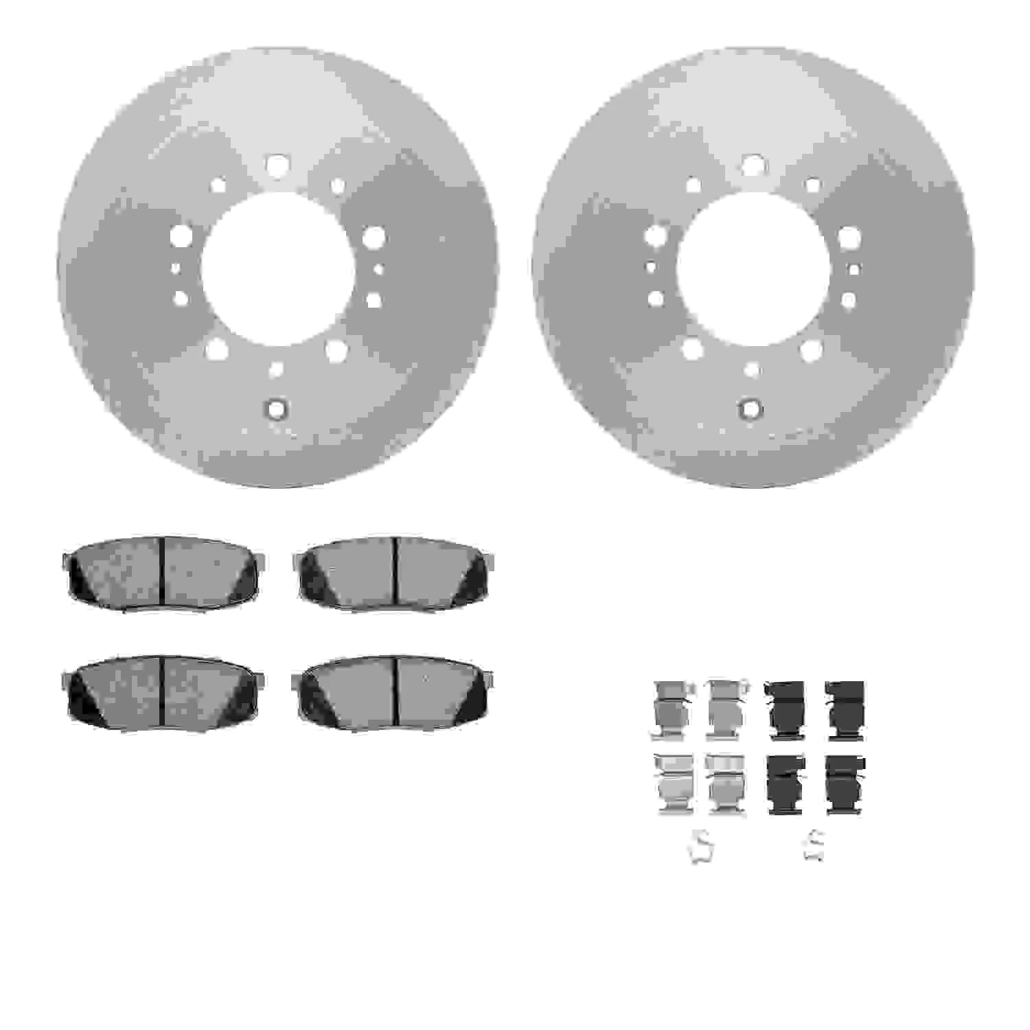 R1 Concepts 07-22 Lexus LX570 Rear Brake Rotor Set w/Off-Road/Tow Brake Pads and Hardware