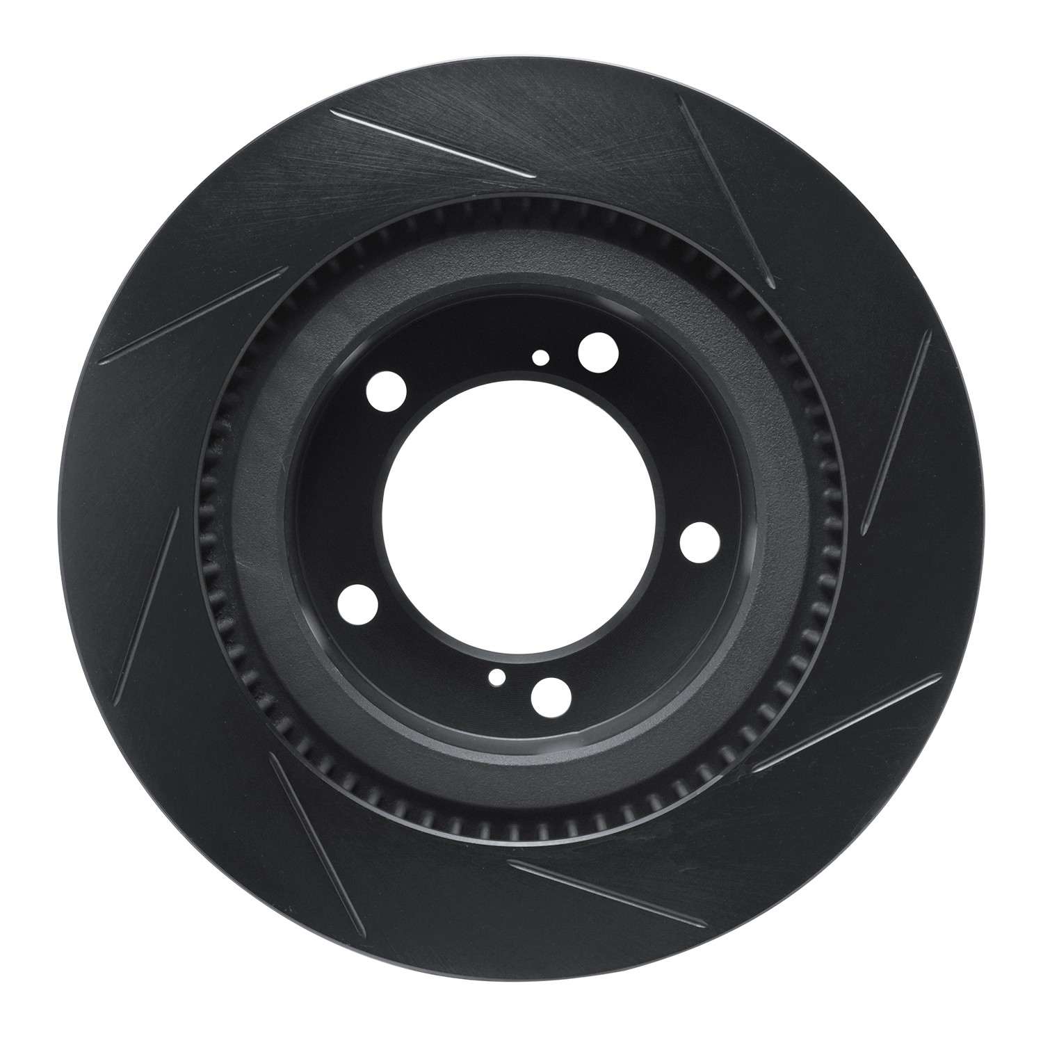 R1 Concepts 07-22 Toyota Land Cruiser Front Left Slotted Black Brake Rotor - Image 2