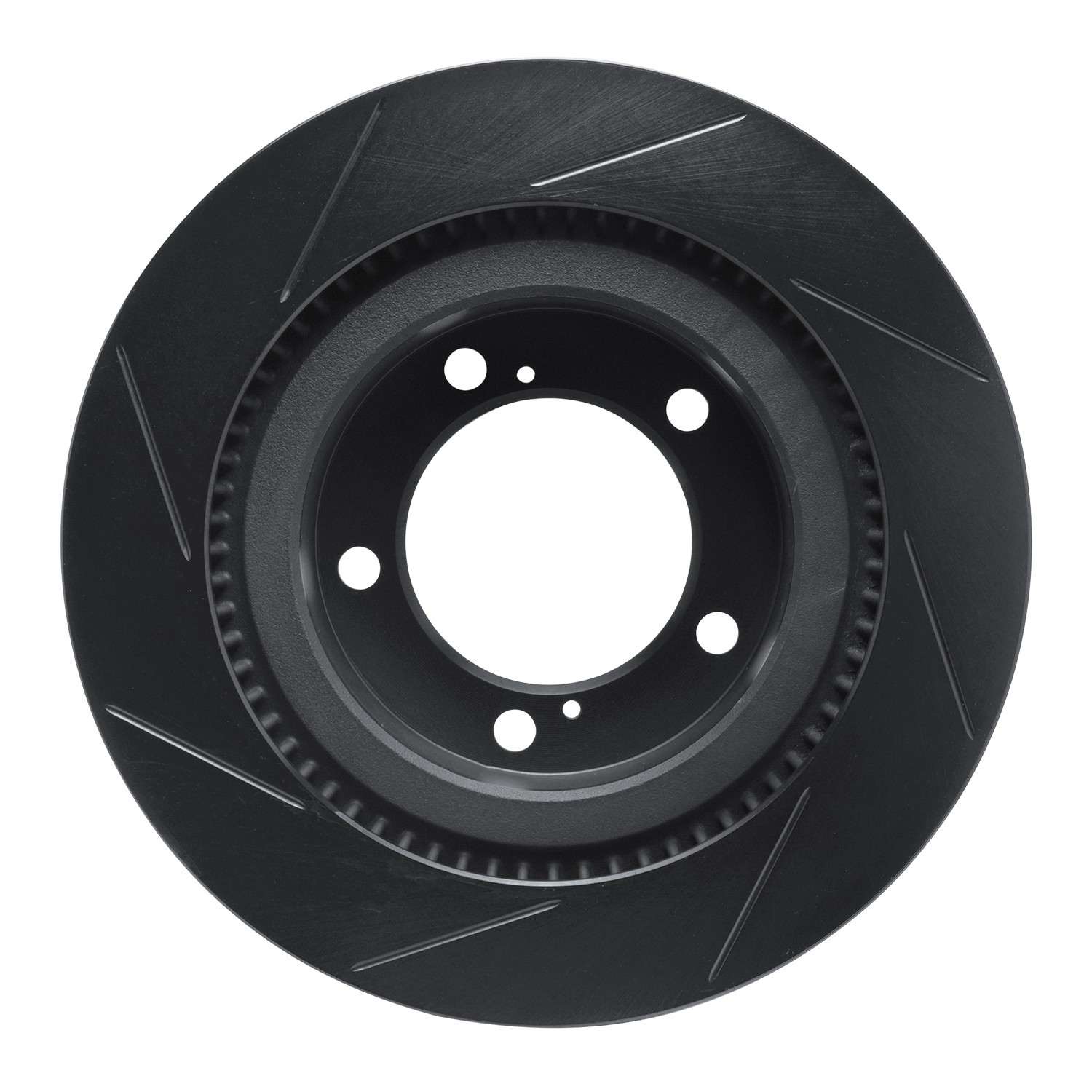 R1 Concepts 07-22 Toyota Land Cruiser Front Right Slotted Black Brake Rotor