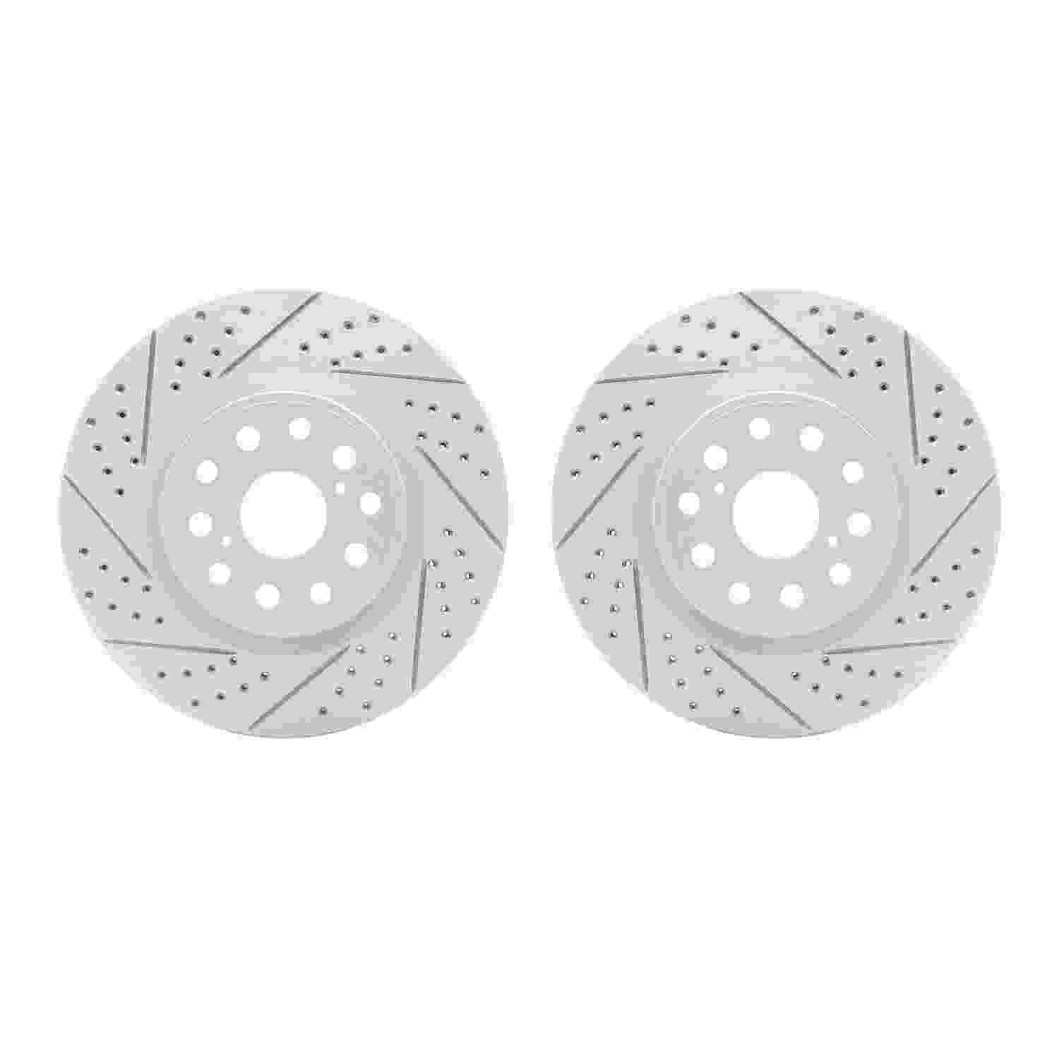 R1 Concepts 07-23 Lexus LS460 Front Drilled & Slotted Carbon Coated Brake Rotor Set