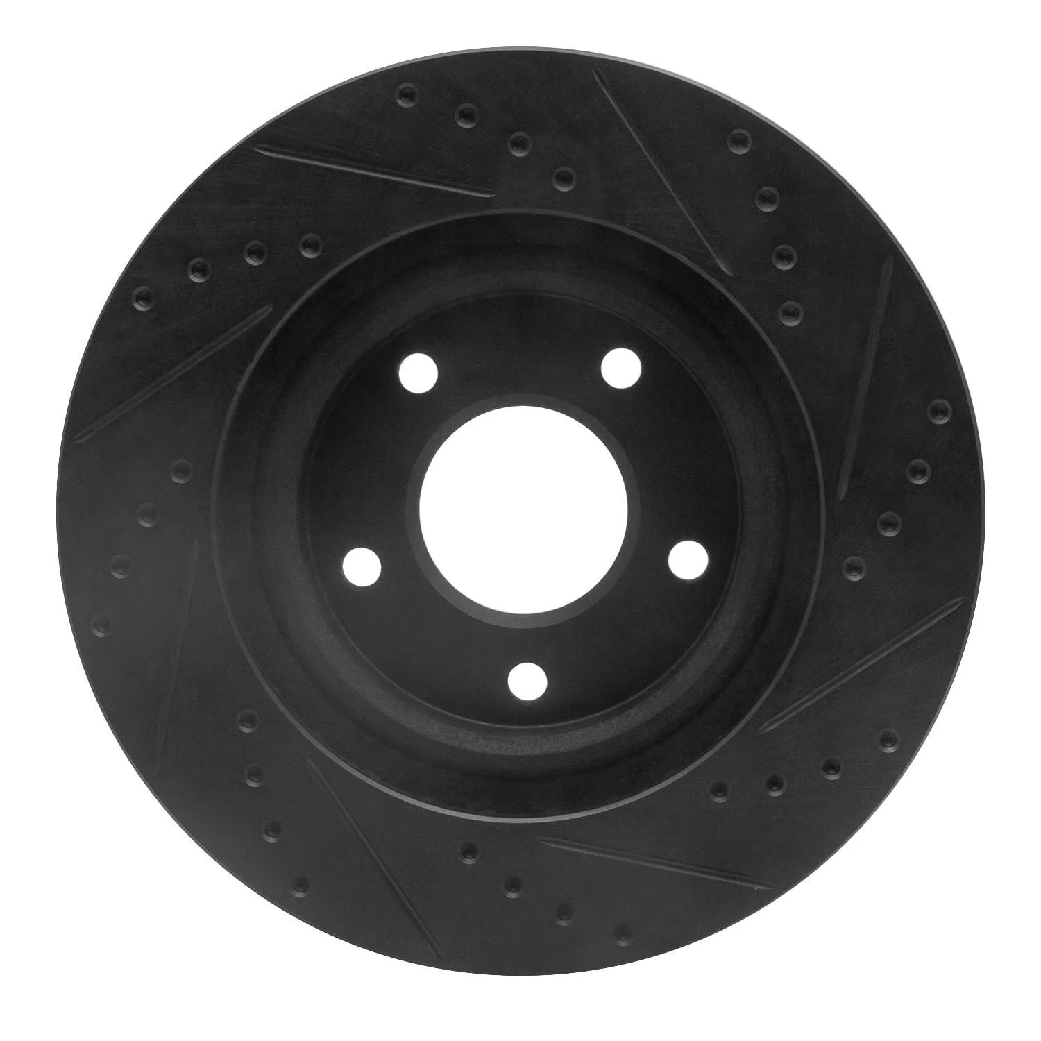 R1 Concepts 07-25 Chrysler 200 Front Left Drilled & Slotted Black Brake Rotor - Image 2