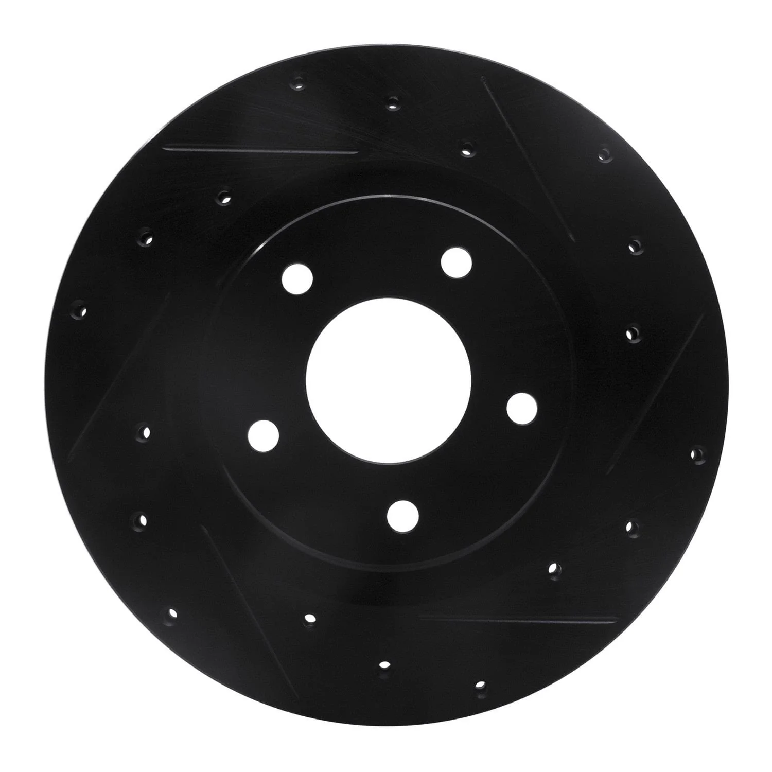 R1 Concepts 07-25 Chrysler 200 Front Right Drilled & Slotted Black Brake Rotor