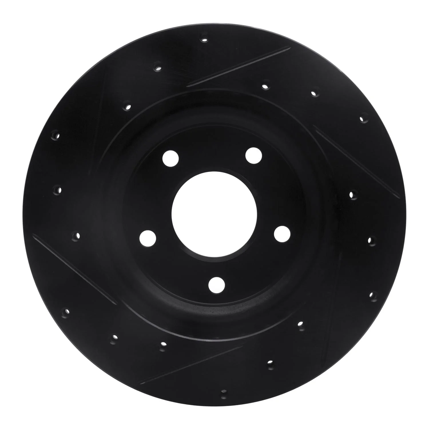 R1 Concepts 07-25 Chrysler 200 Front Right Drilled & Slotted Black Brake Rotor - Image 2