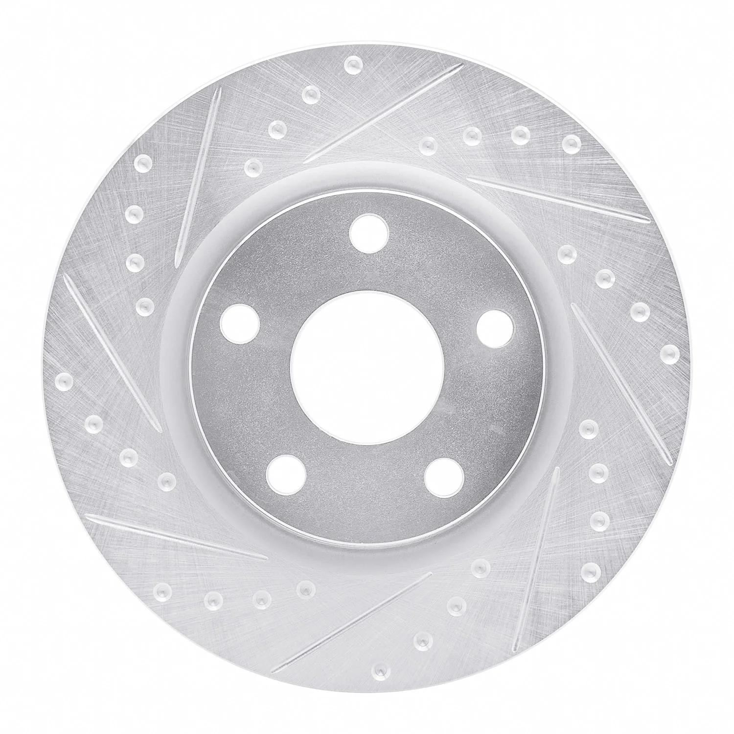 R1 Concepts 08-09 Pontiac G8 Front Left Drilled & Slotted Silver Brake Rotor