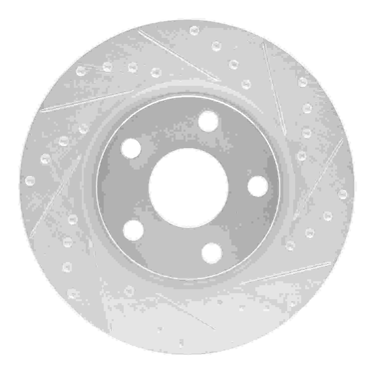 R1 Concepts 08-09 Pontiac G8 Front Right Drilled & Slotted Silver Brake Rotor