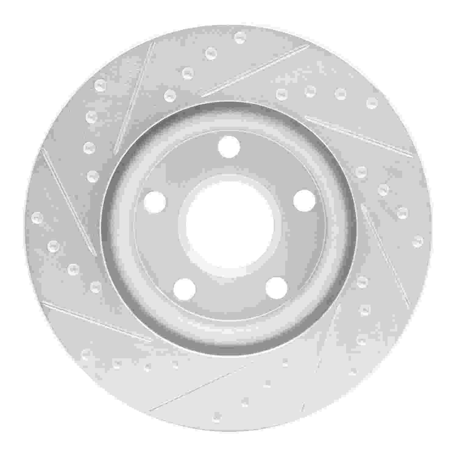 R1 Concepts 08-09 Pontiac G8 Front Right Drilled & Slotted Silver Brake Rotor - Image 2