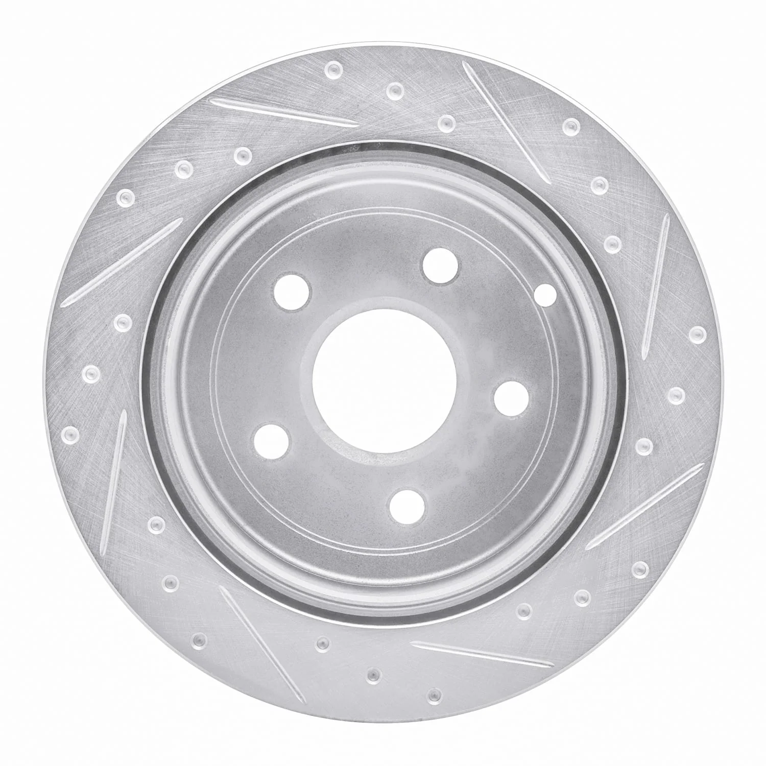 R1 Concepts 08-09 Pontiac G8 Rear Left Drilled & Slotted Silver Brake Rotor - Image 2