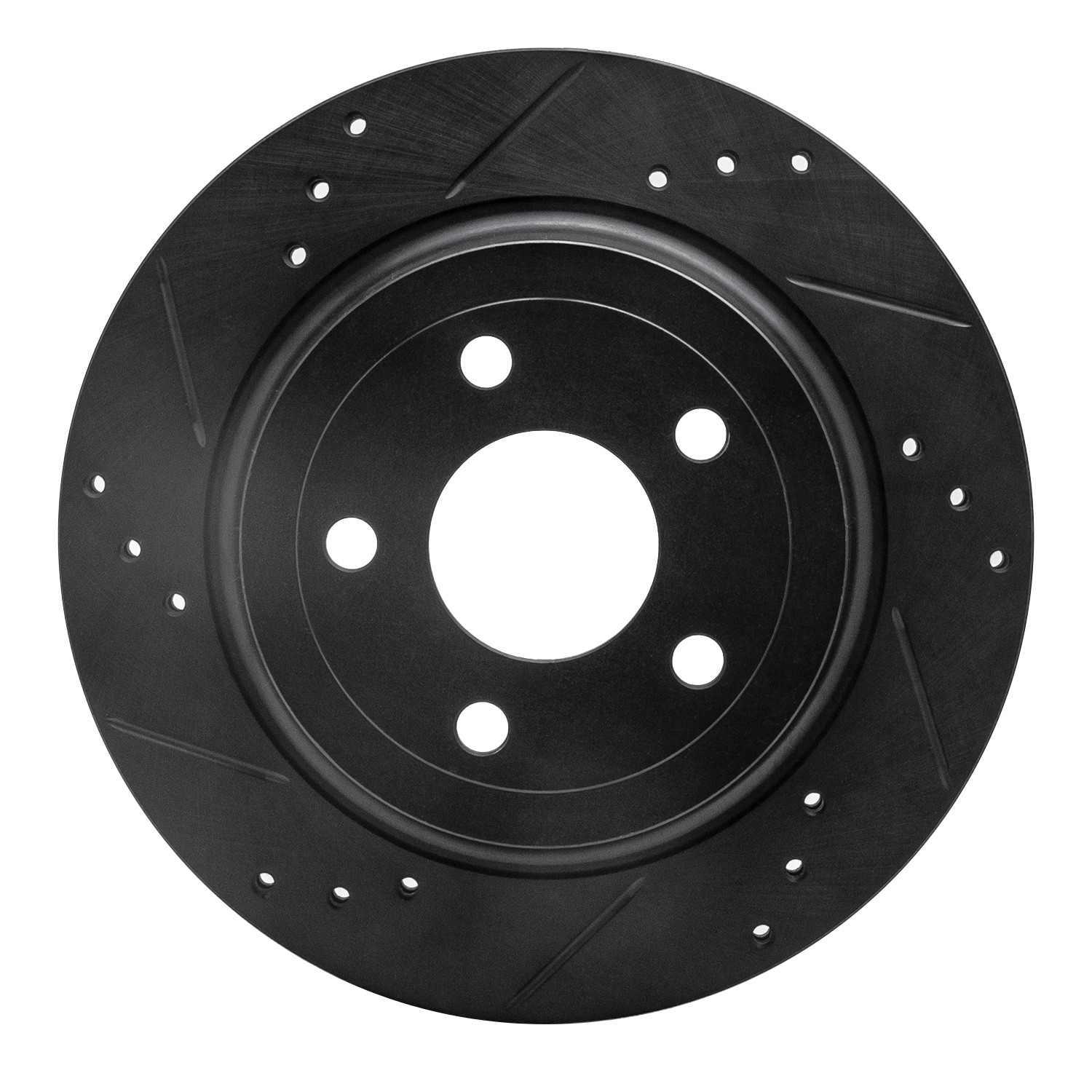 R1 Concepts 08-10 Chevrolet Cobalt Rear Left Drilled & Slotted Black Brake Rotor