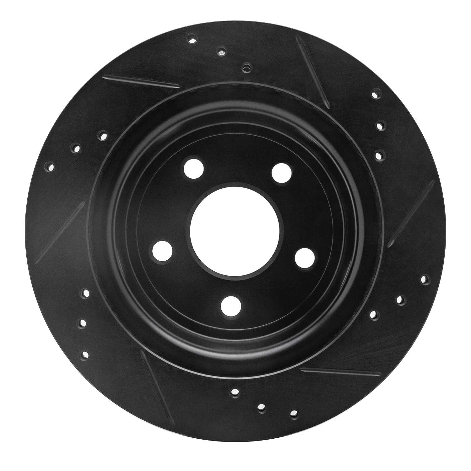 R1 Concepts 08-10 Chevrolet Cobalt Rear Left Drilled & Slotted Black Brake Rotor - Image 2