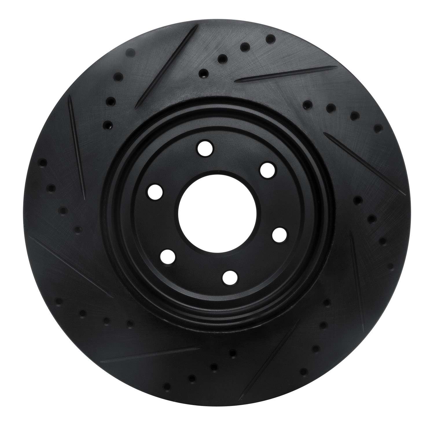R1 Concepts 08-11 Nissan Pathfinder Front Right Drilled & Slotted Black Brake Rotor - Image 2