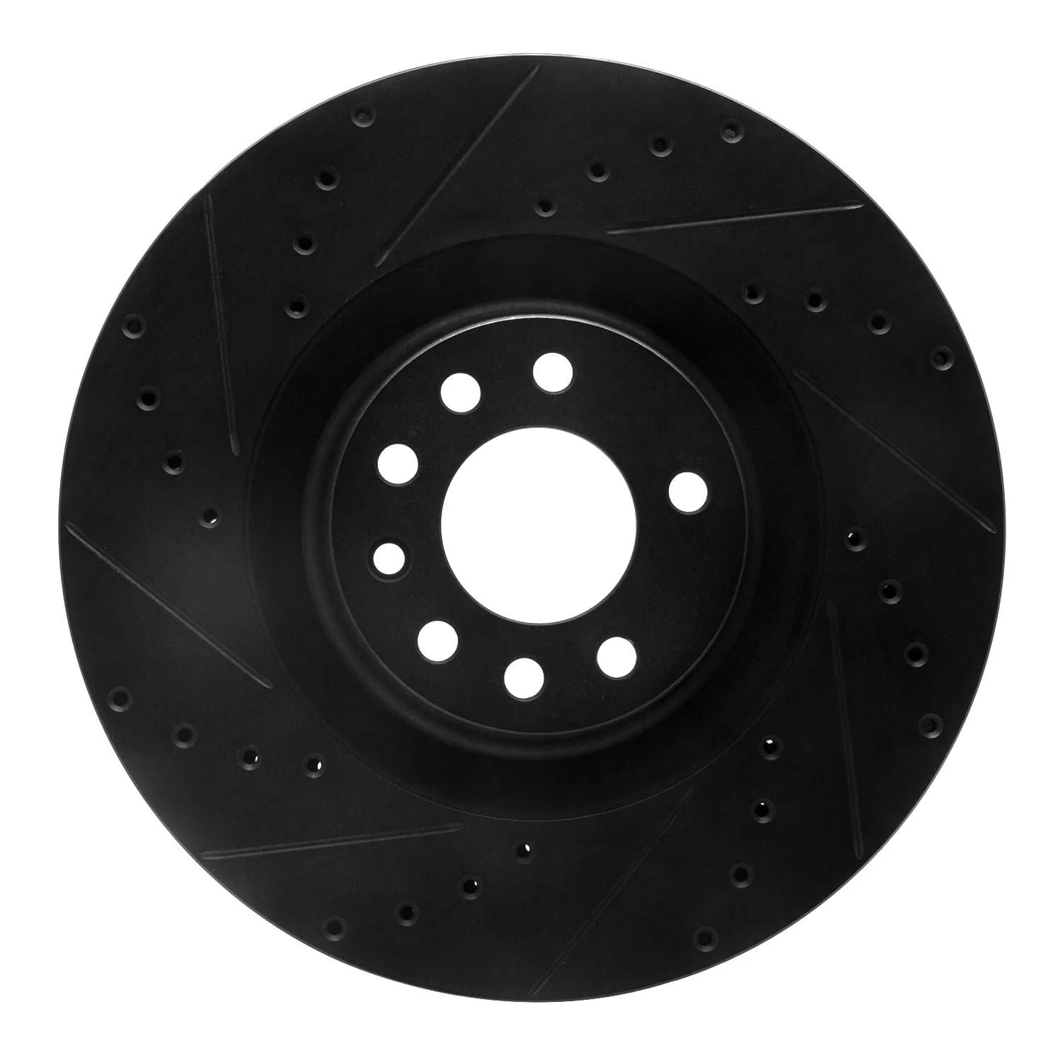 R1 Concepts 08-11 Saab 9-3 Front Left Drilled & Slotted Black Brake Rotor