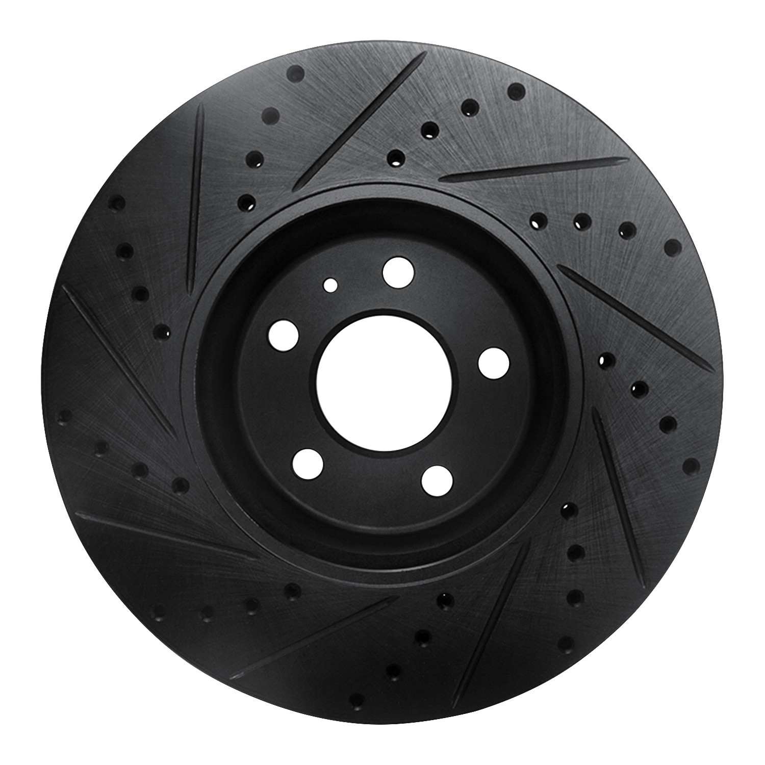 R1 Concepts 08-12 Audi Q5 (Mexico) Front Right Drilled & Slotted Black Brake Rotor - Image 2