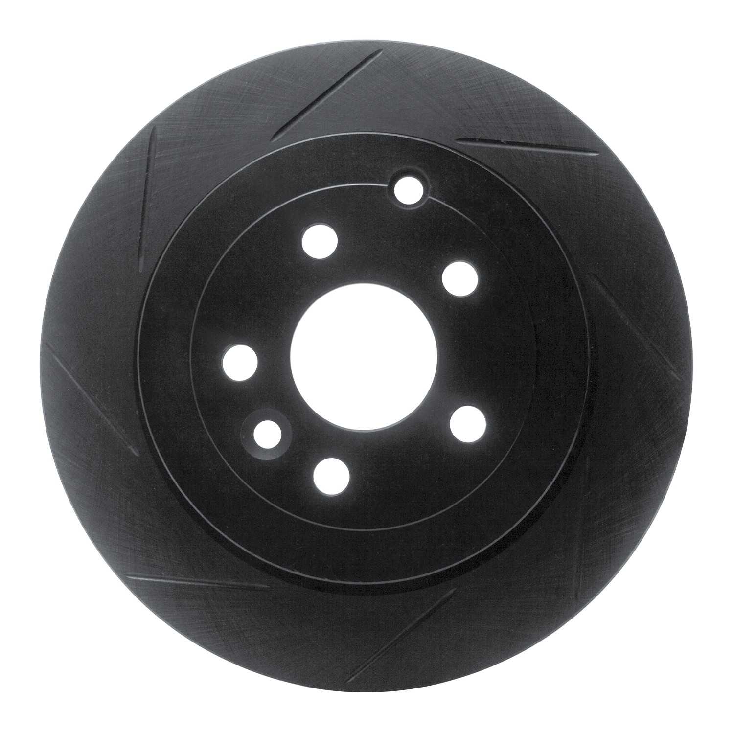 R1 Concepts 08-12 Land Rover LR2 Rear Left Slotted Black Brake Rotor