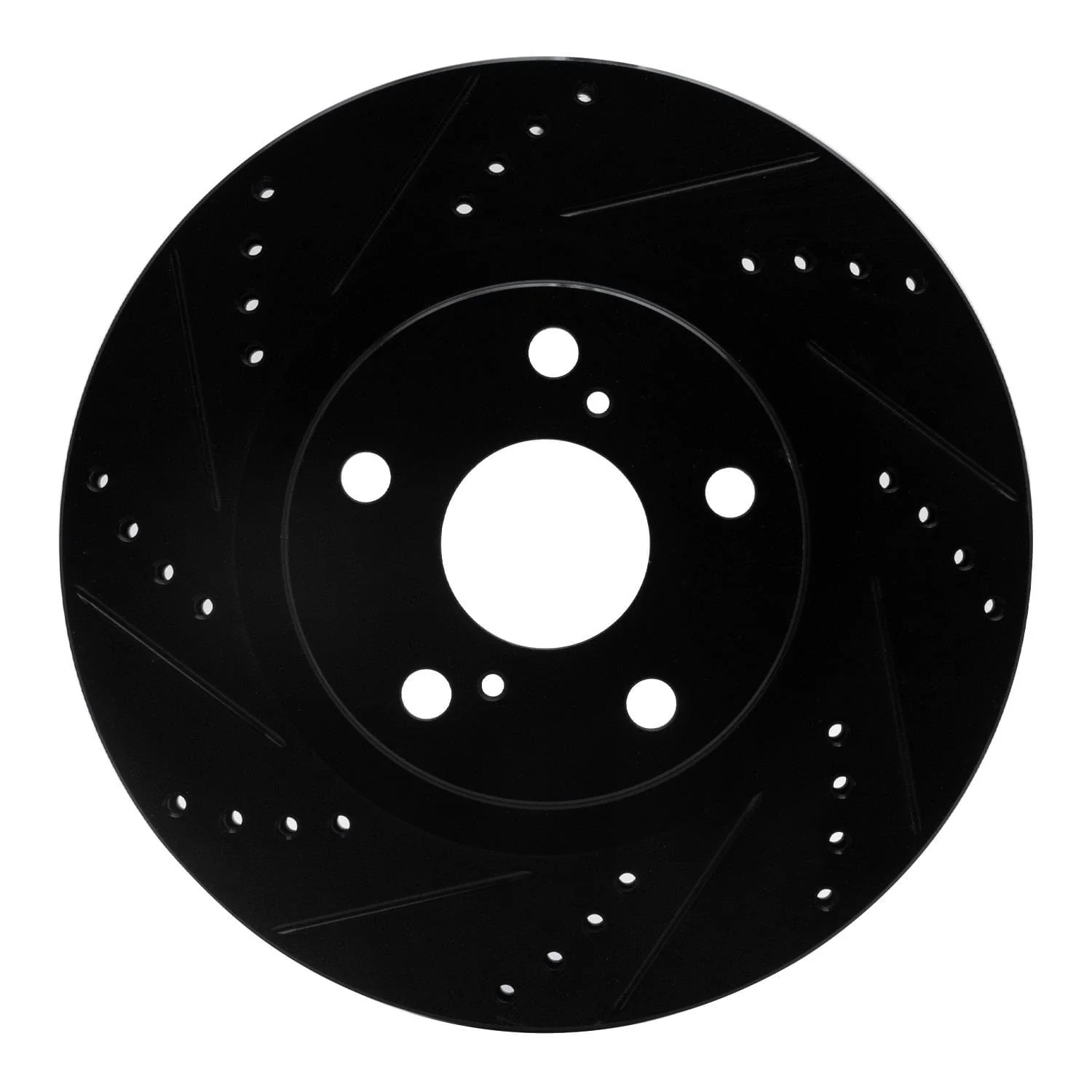 R1 Concepts 08-12 Renault TRAFIC (Mexico) Front Left Drilled & Slotted Black Brake Rotor - Image 3