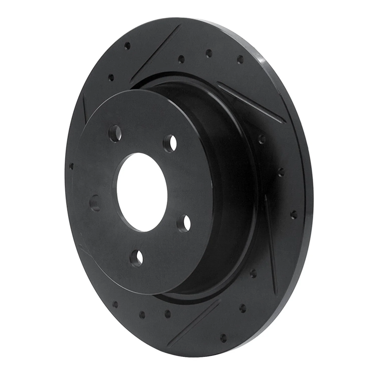 R1 Concepts 08-12 Renault TRAFIC (Mexico) Rear Left Drilled & Slotted Black Brake Rotor