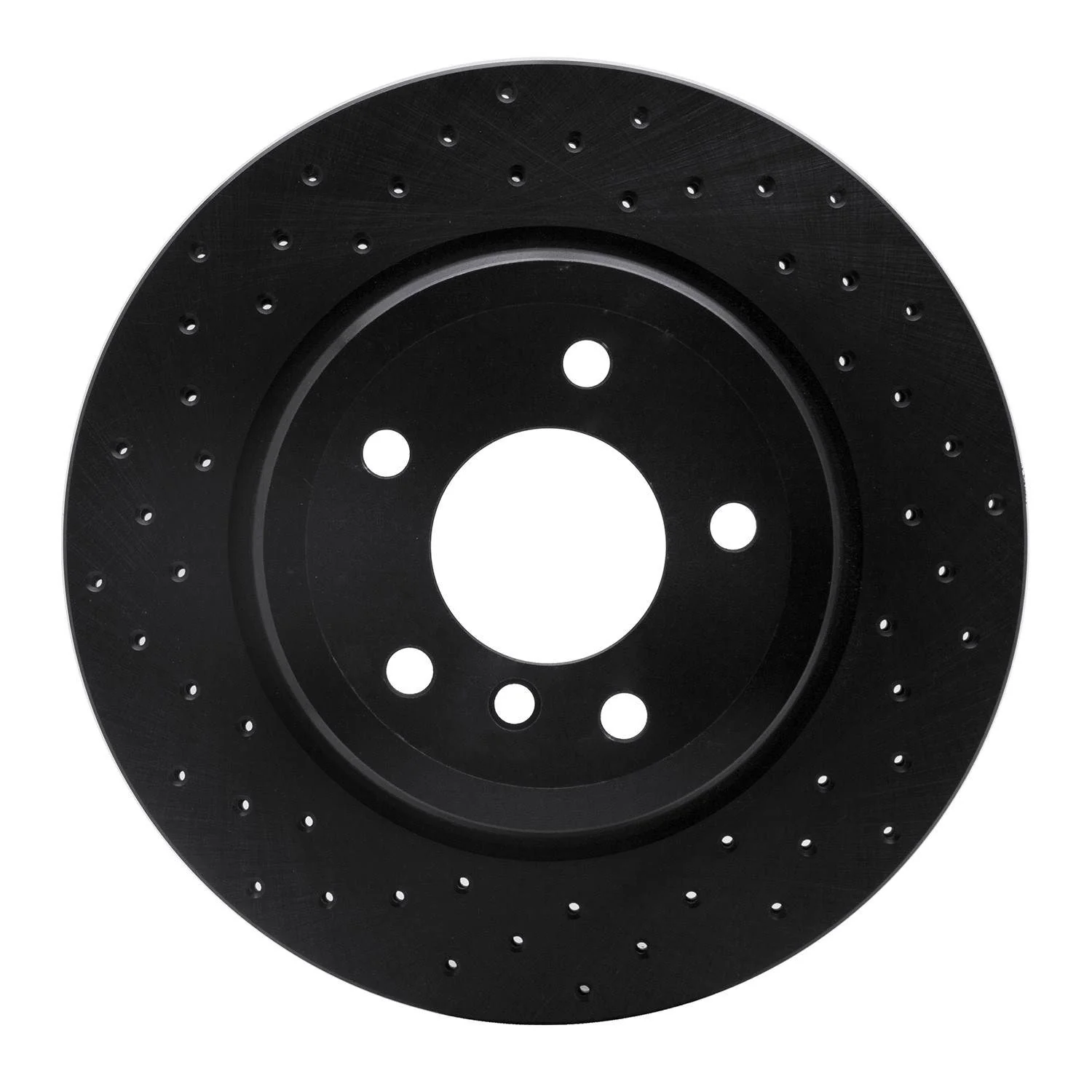 R1 Concepts 08-13 BMW 135I Rear Left Drilled Black Brake Rotor