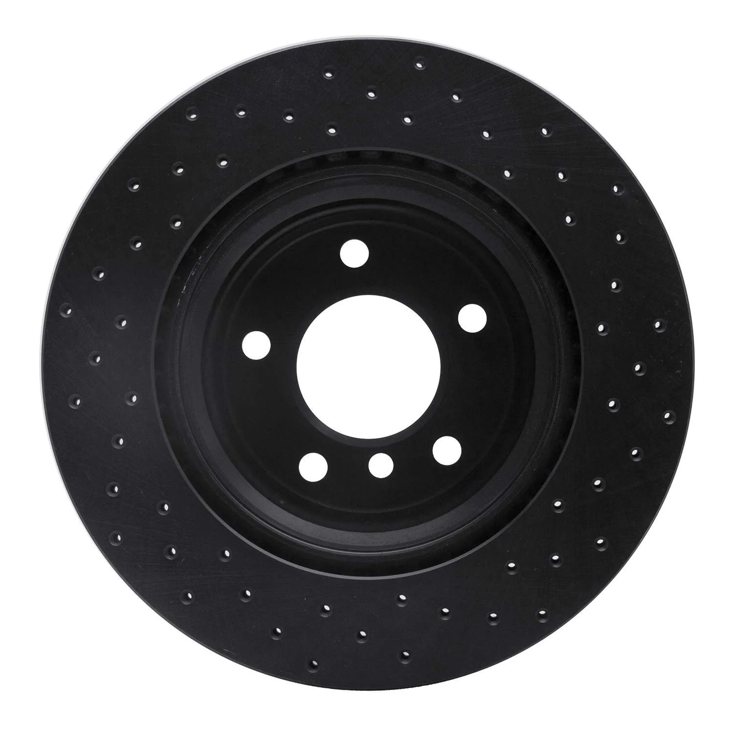 R1 Concepts 08-13 BMW 135I Rear Left Drilled Black Brake Rotor - Image 2