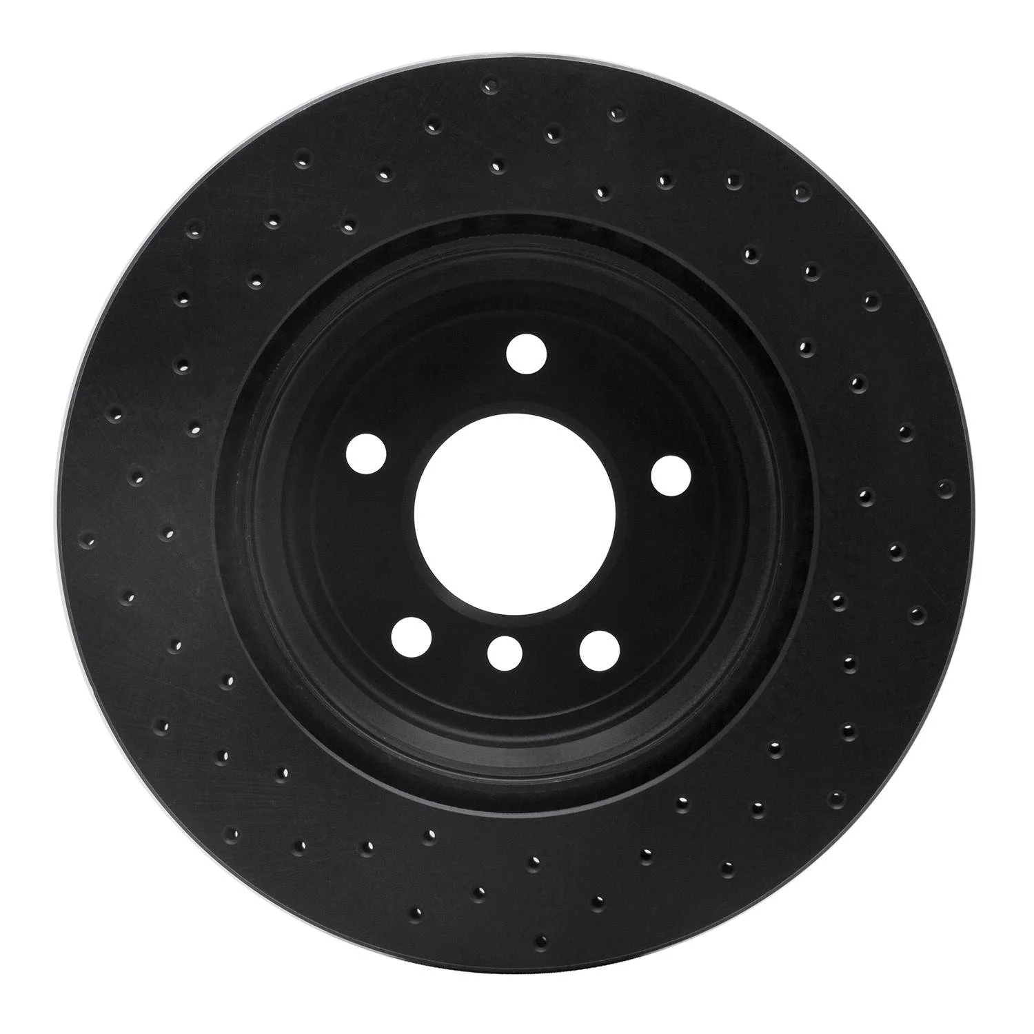 R1 Concepts 08-13 BMW 135I Rear Right Drilled Black Brake Rotor - Image 2