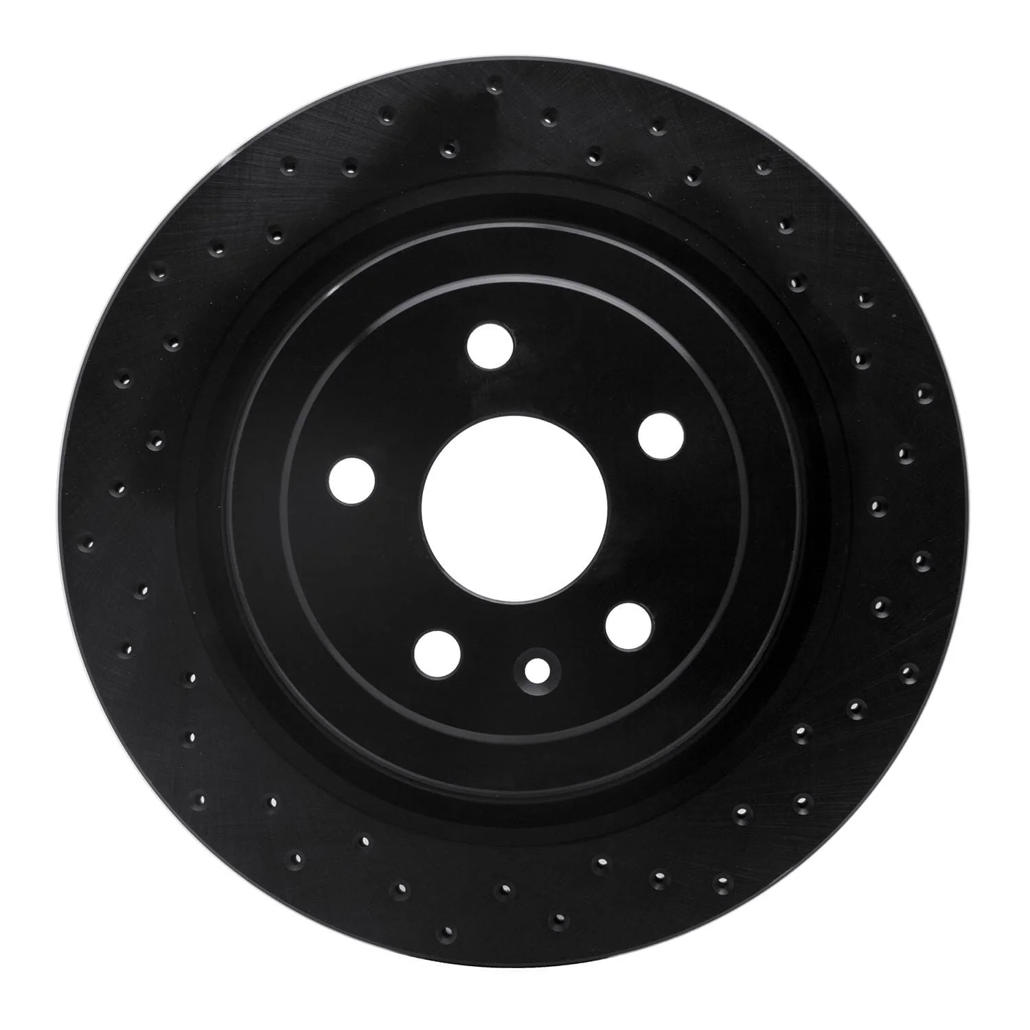 R1 Concepts 08-14 Cadillac CTS Rear Right Drilled Black Brake Rotor