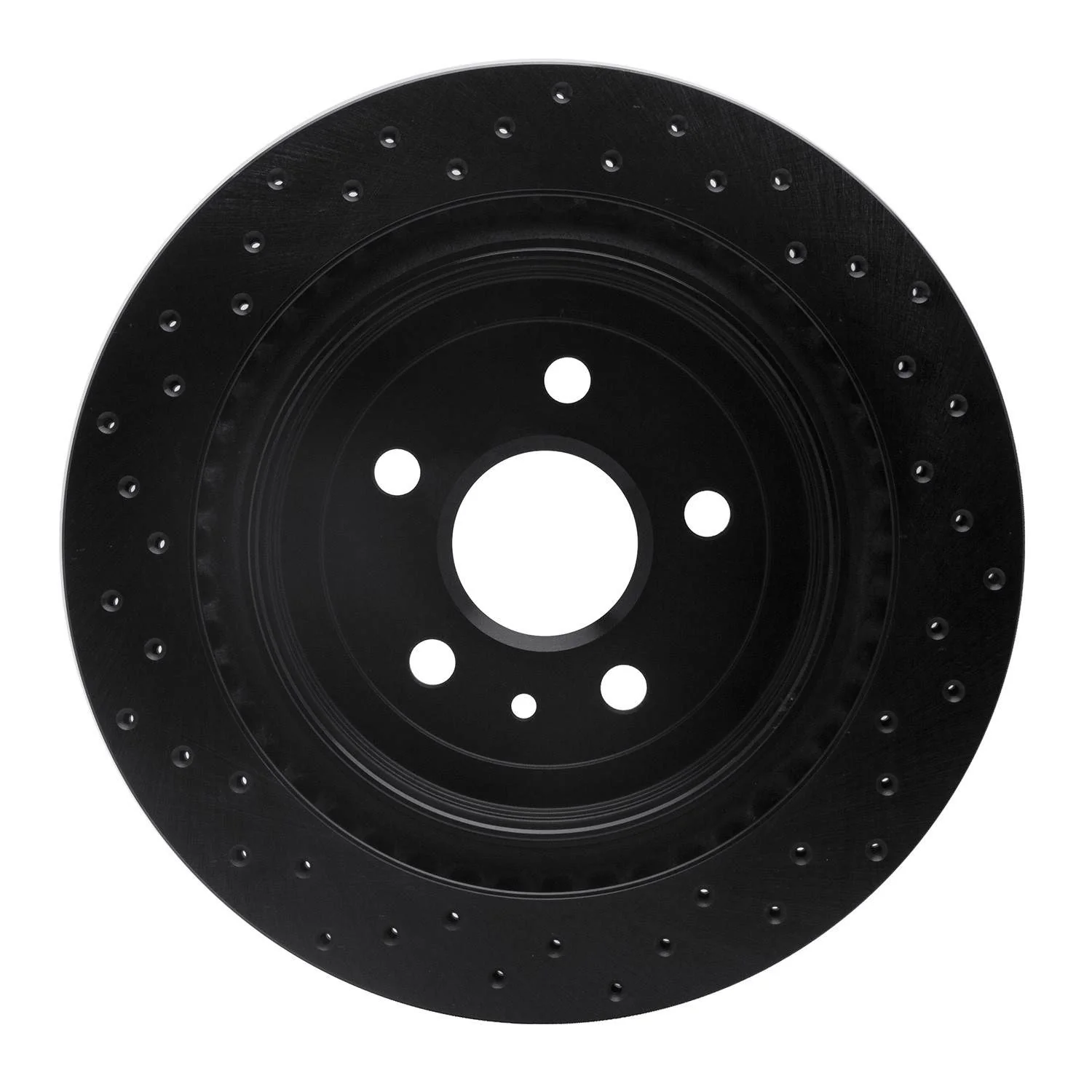 R1 Concepts 08-14 Cadillac CTS Rear Right Drilled Black Brake Rotor - Image 2