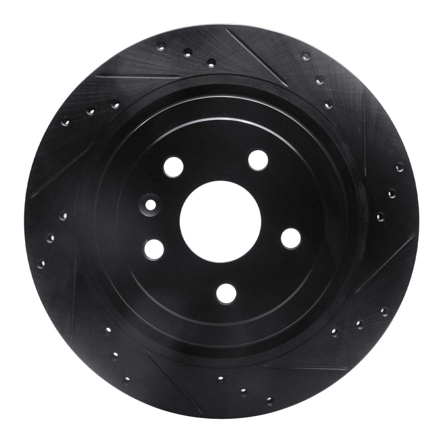 R1 Concepts 08-14 Cadillac CTS Rear Right Drilled & Slotted Black Brake Rotor