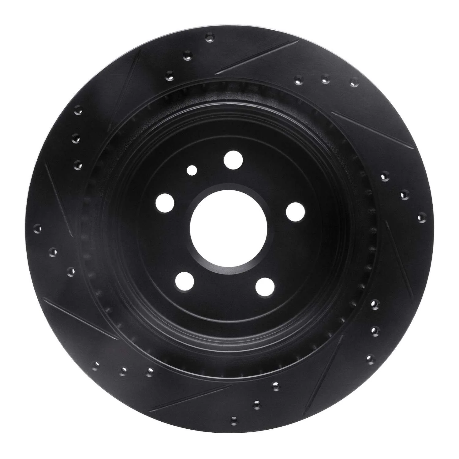 R1 Concepts 08-14 Cadillac CTS Rear Right Drilled & Slotted Black Brake Rotor - Image 2