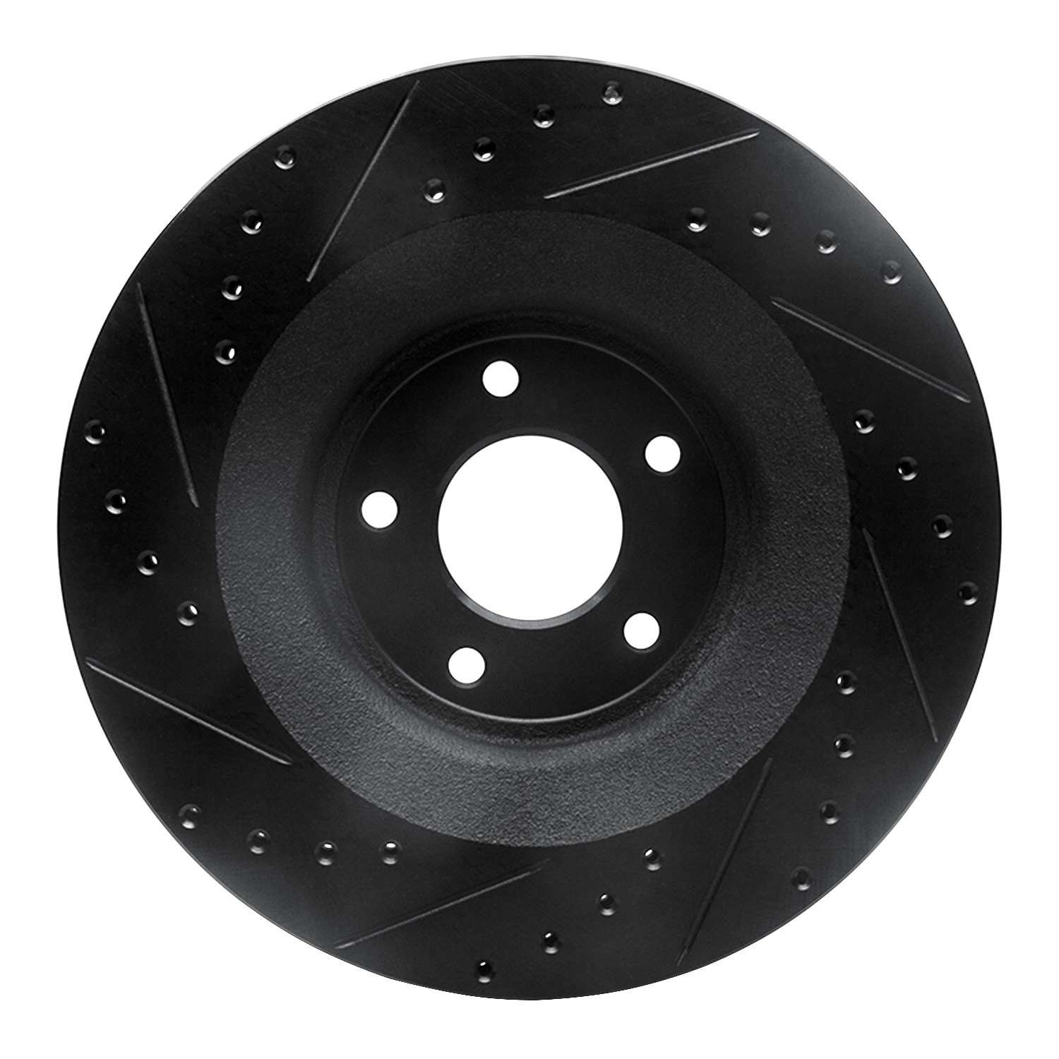 R1 Concepts 08-14 Chrysler 200 Front Right Drilled & Slotted Black Brake Rotor - Image 2