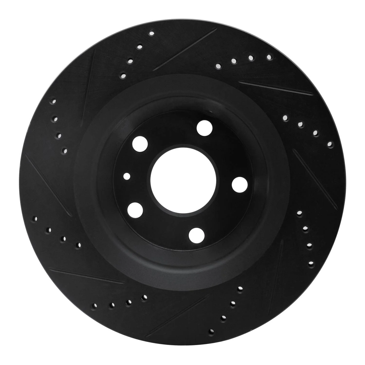 R1 Concepts 08-15 Audi TT Quattro RS Rear Right Drilled & Slotted Black Brake Rotor - Image 2