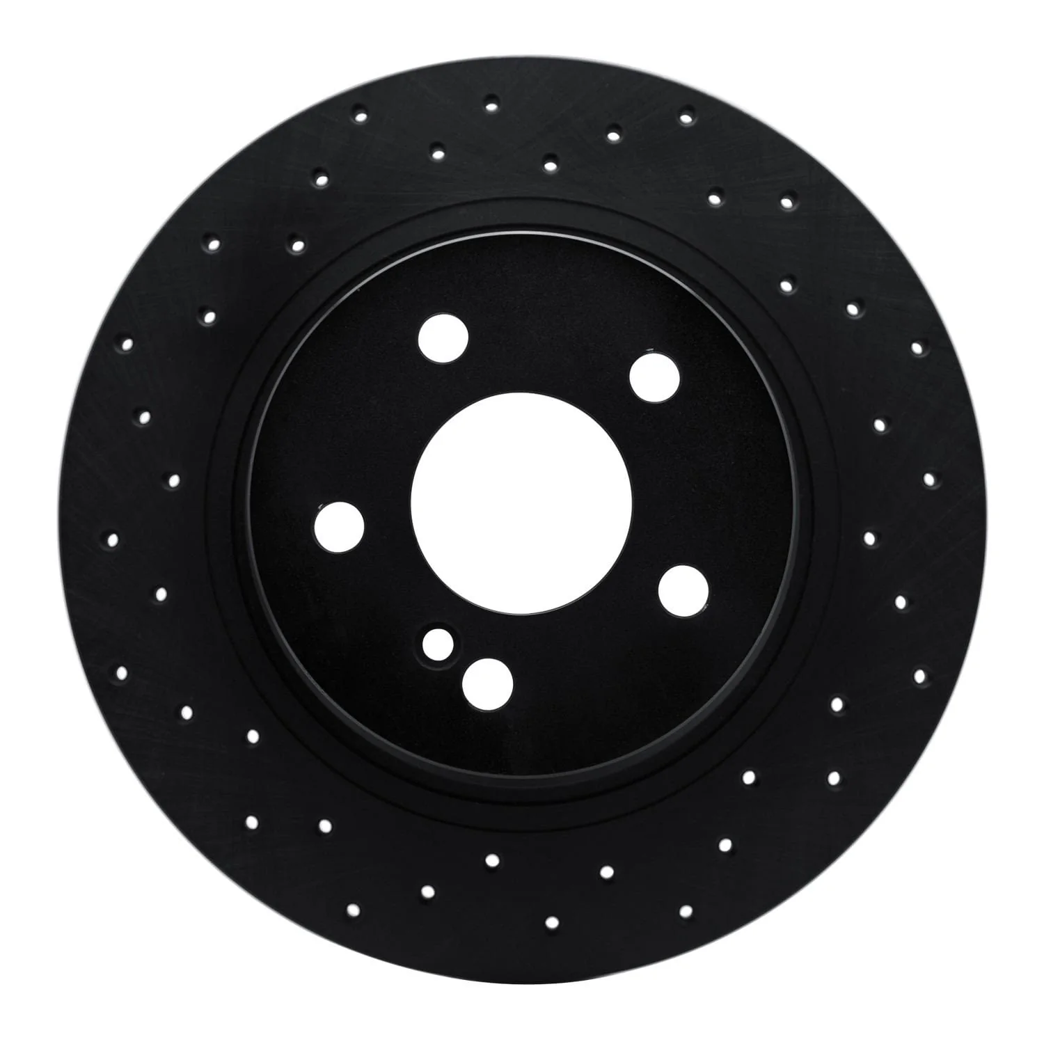 R1 Concepts 08-15 Mercedes-Benz C300 Sedan Rear Left Drilled Black Brake Rotor