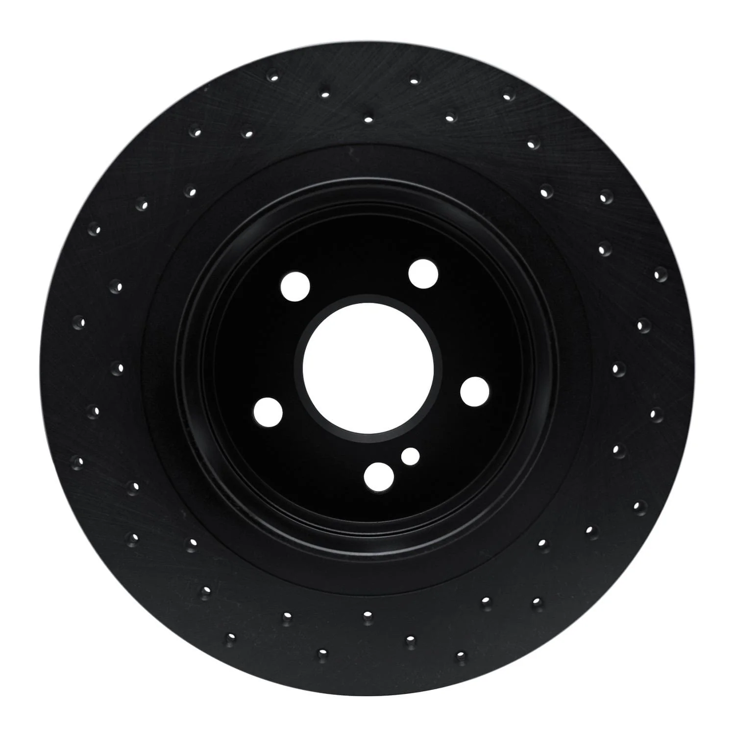 R1 Concepts 08-15 Mercedes-Benz C300 Sedan Rear Left Drilled Black Brake Rotor - Image 2