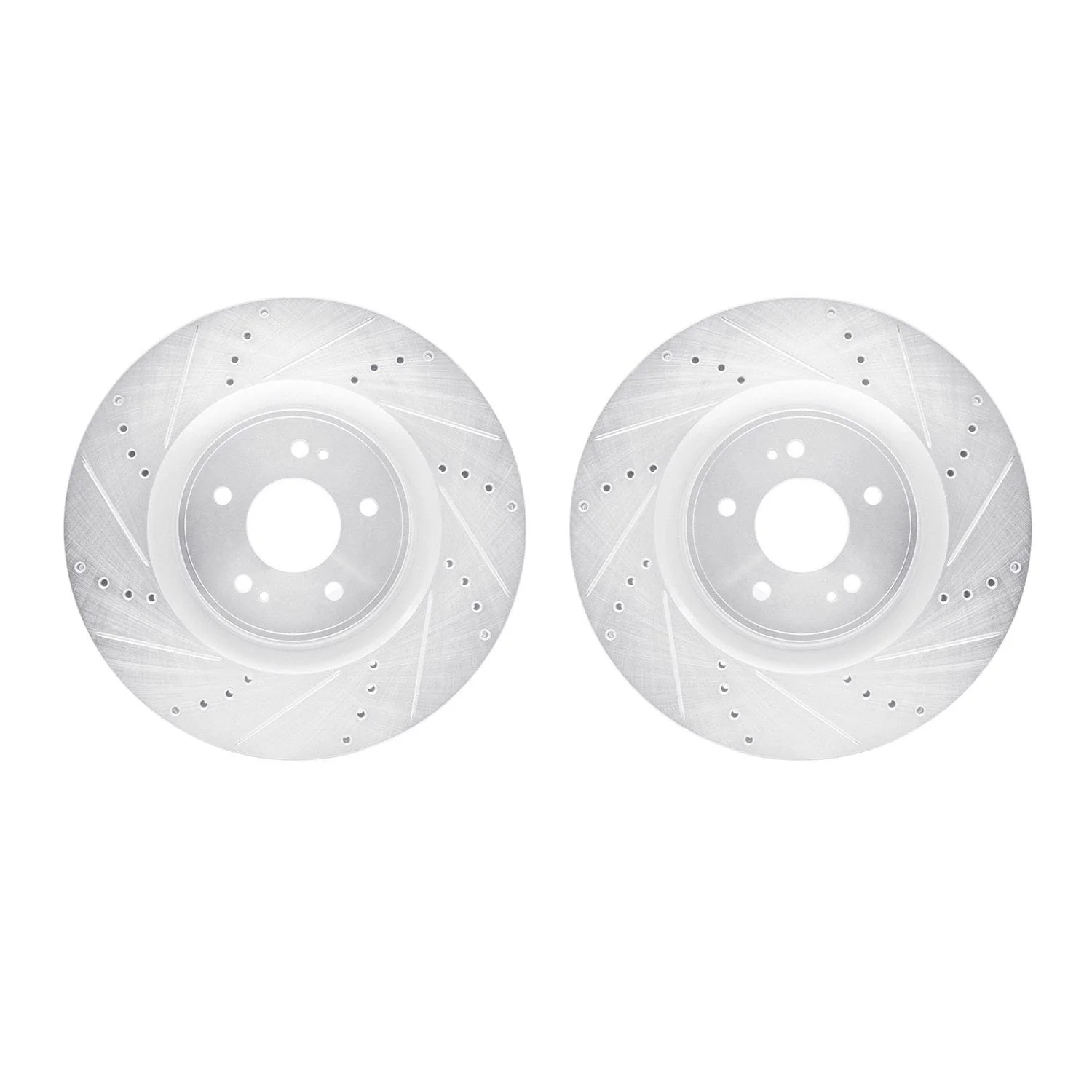 R1 Concepts 08-15 Mitsubishi Lancer Front Drilled & Slotted Silver Brake Rotor Set