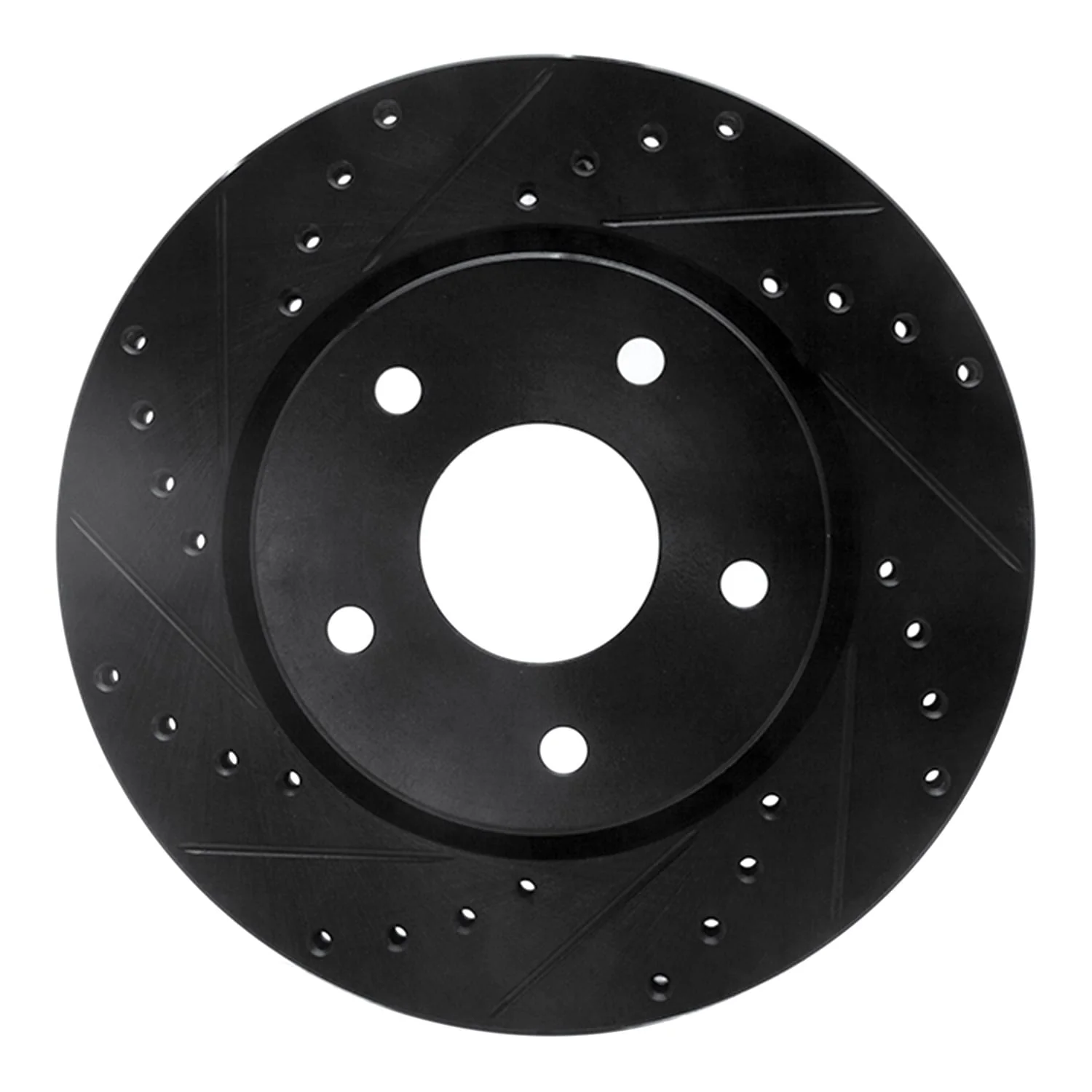 R1 Concepts 08-16 Chrysler Town & Country Front Left Drilled & Slotted Black Brake Rotor
