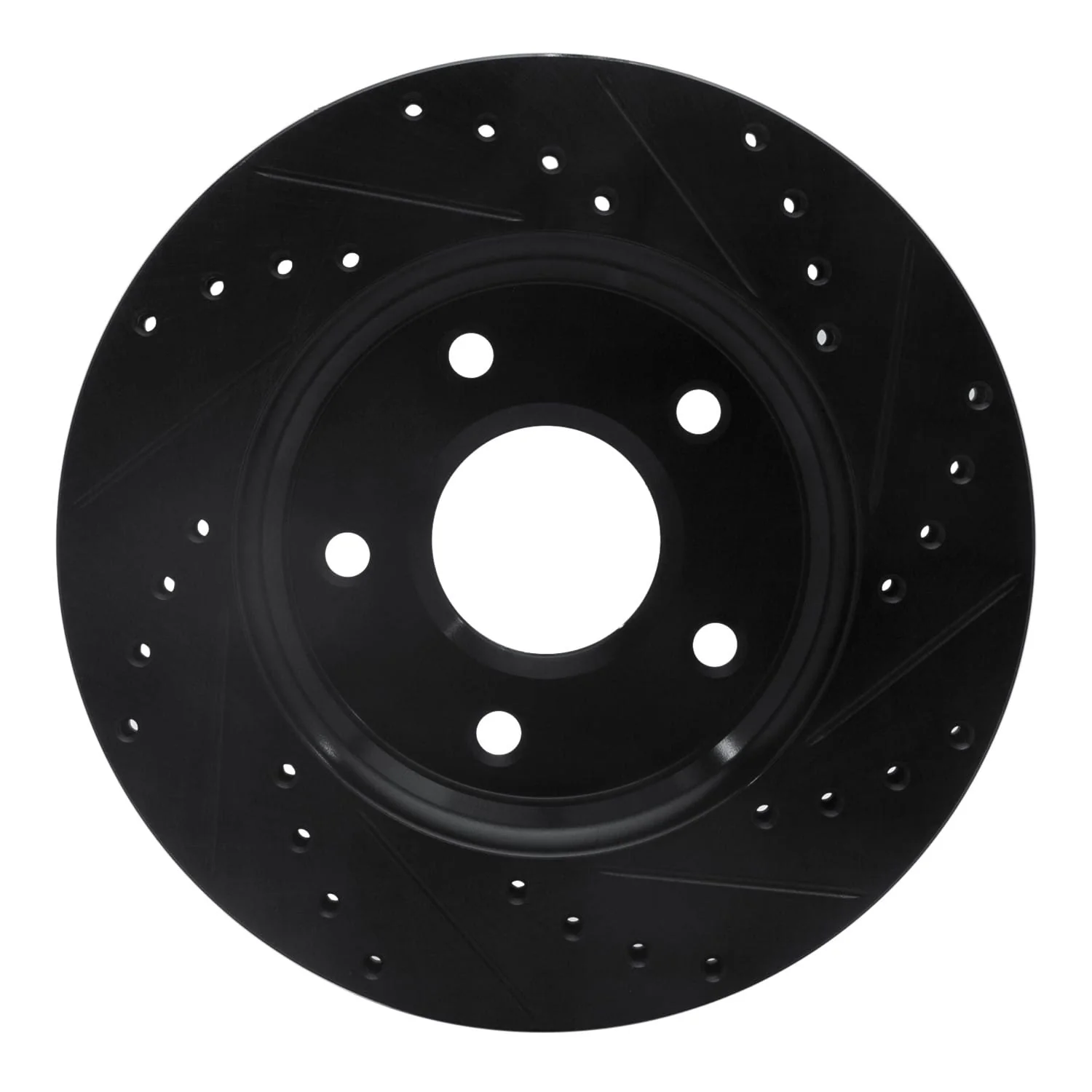 R1 Concepts 08-16 Chrysler Town & Country Front Left Drilled & Slotted Black Brake Rotor - Image 2