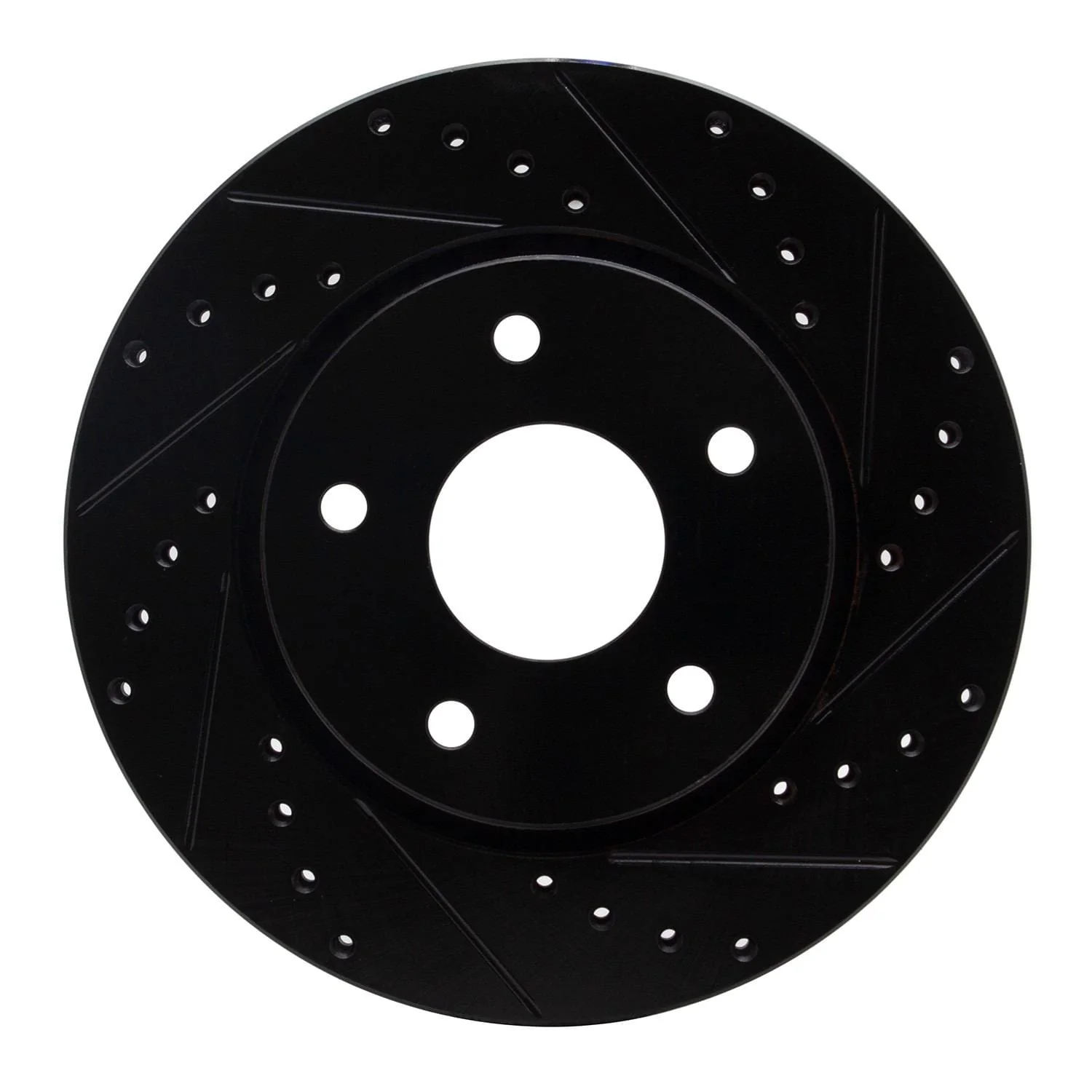 R1 Concepts 08-16 Chrysler Town & Country Front Right Drilled & Slotted Black Brake Rotor