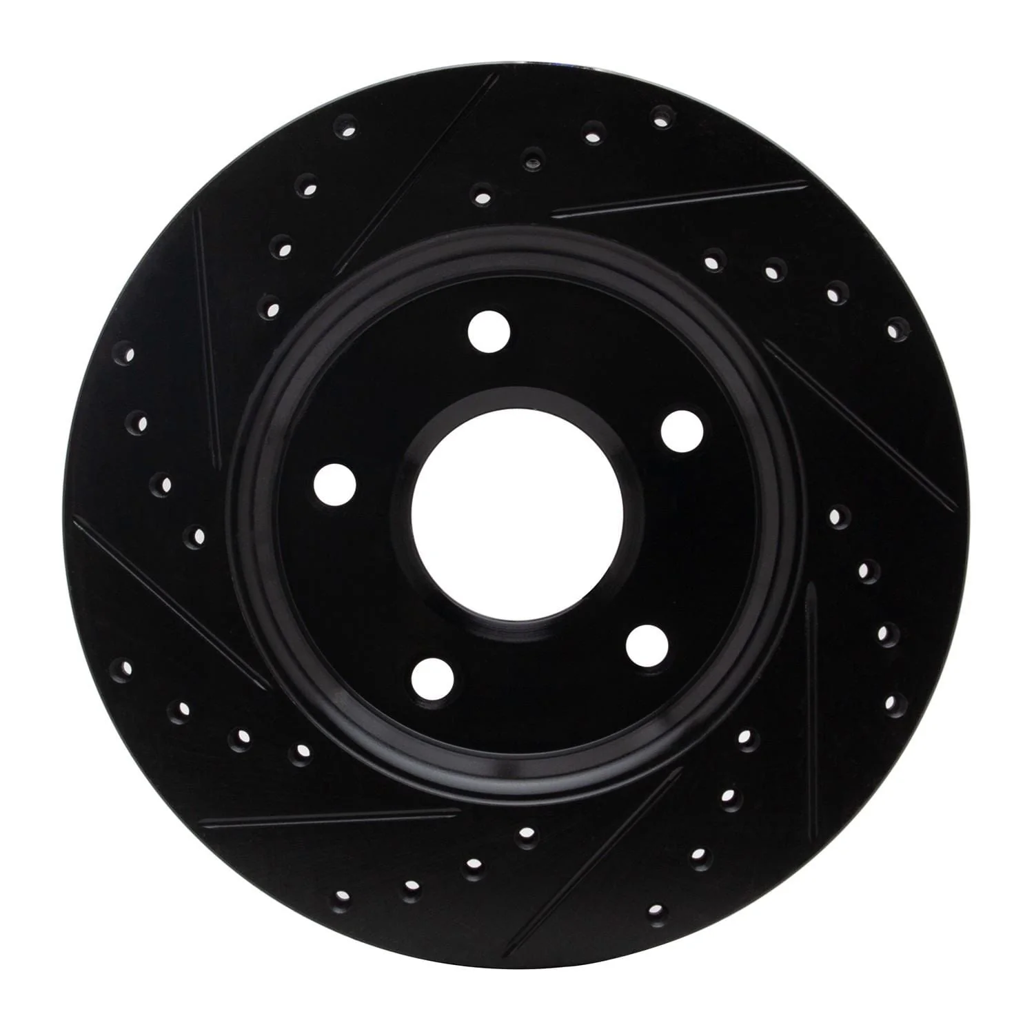 R1 Concepts 08-16 Chrysler Town & Country Front Right Drilled & Slotted Black Brake Rotor - Image 2