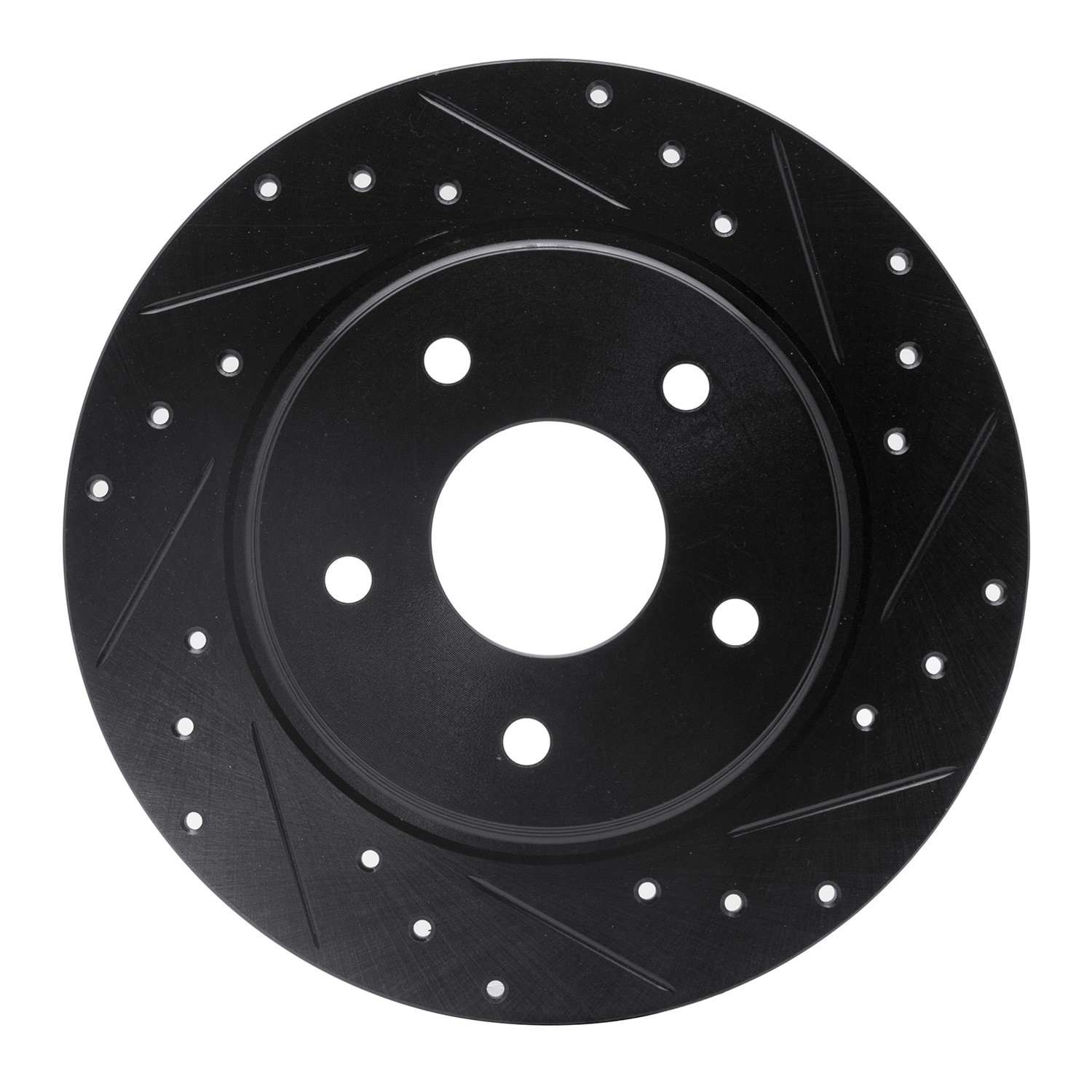R1 Concepts 08-16 Chrysler Town & Country Rear Right Drilled & Slotted Black Brake Rotor
